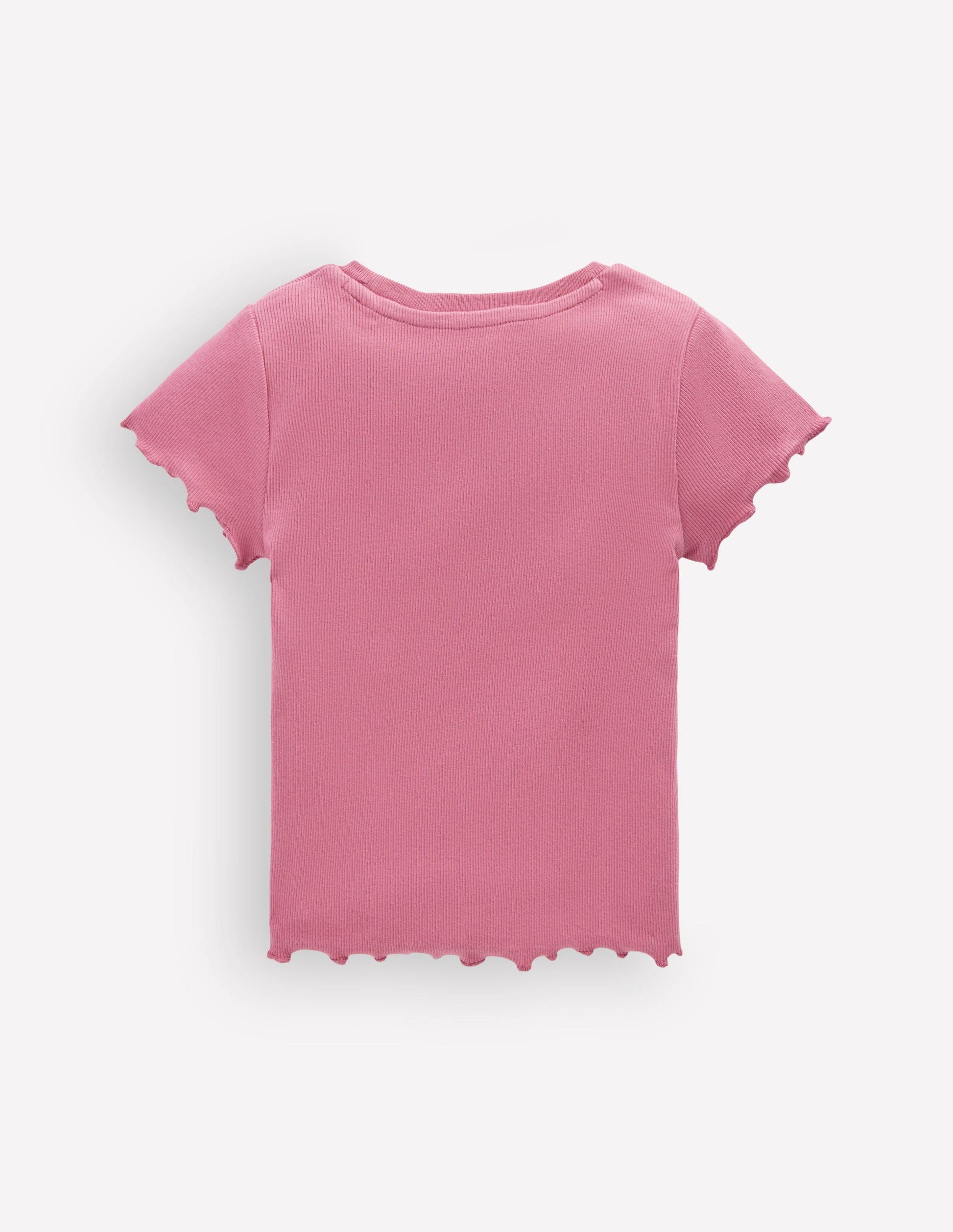 Short Sleeve Rib T-Shirt-Pink Heather-2