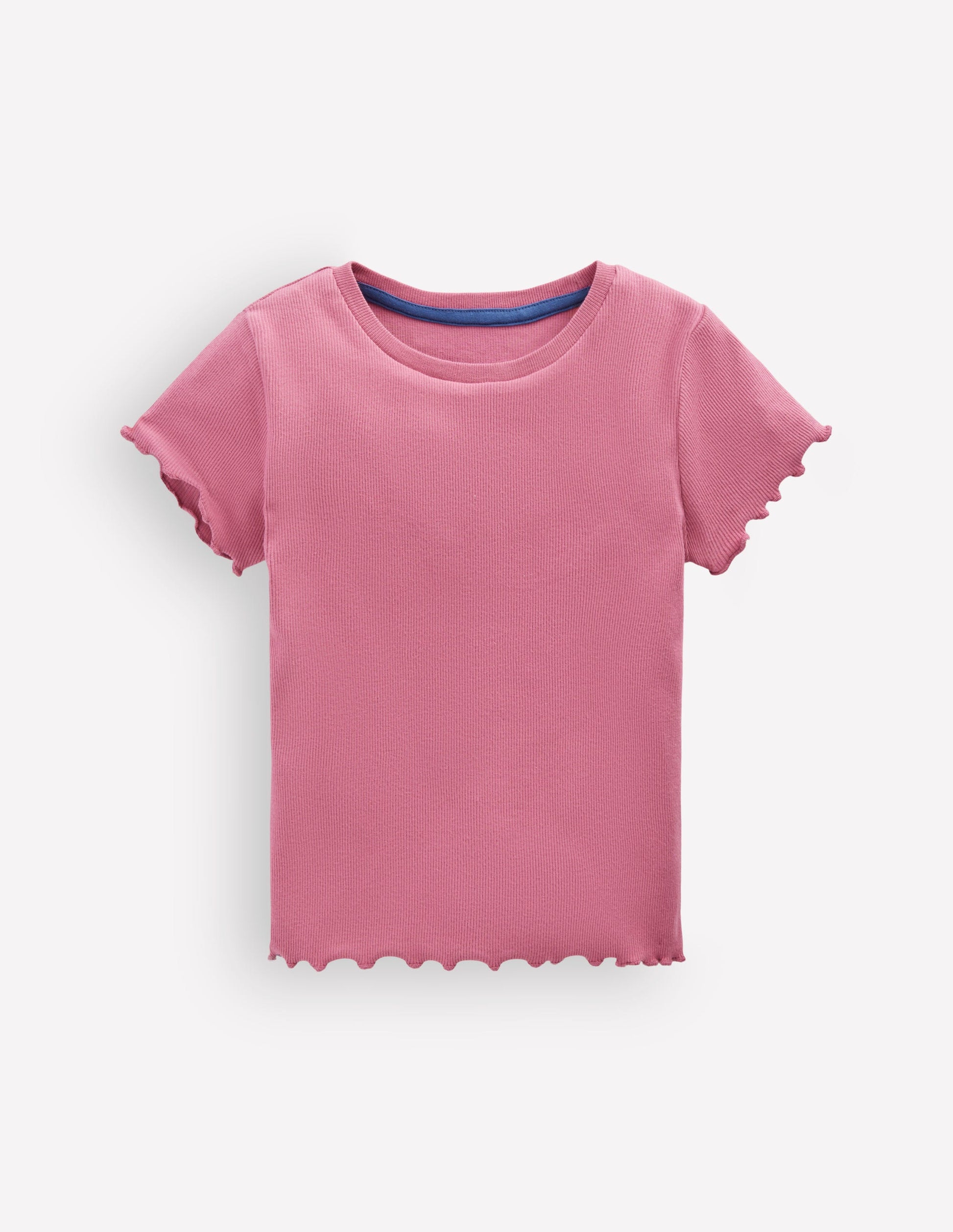 Short Sleeve Rib T-Shirt-Pink Heather-1