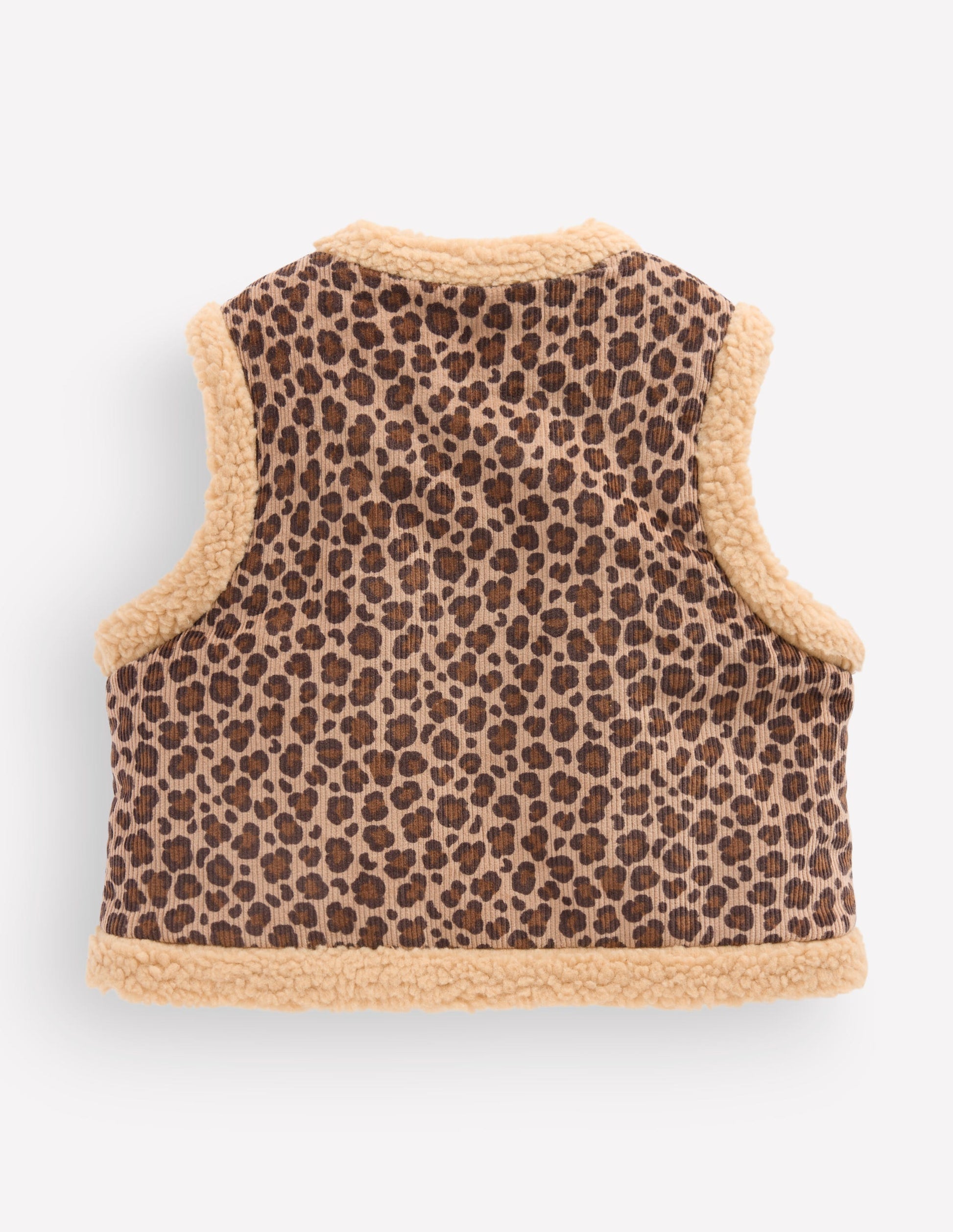 Borg Trim Gilet-Brown Leopard-2