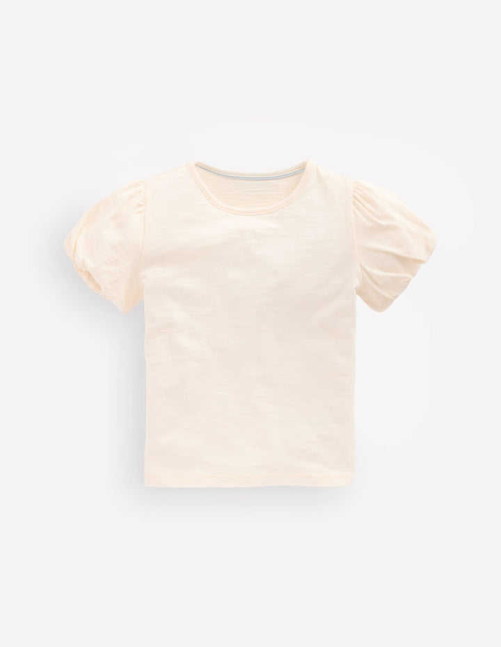 Puff Sleeve Jersey Top-Soft Ivory
