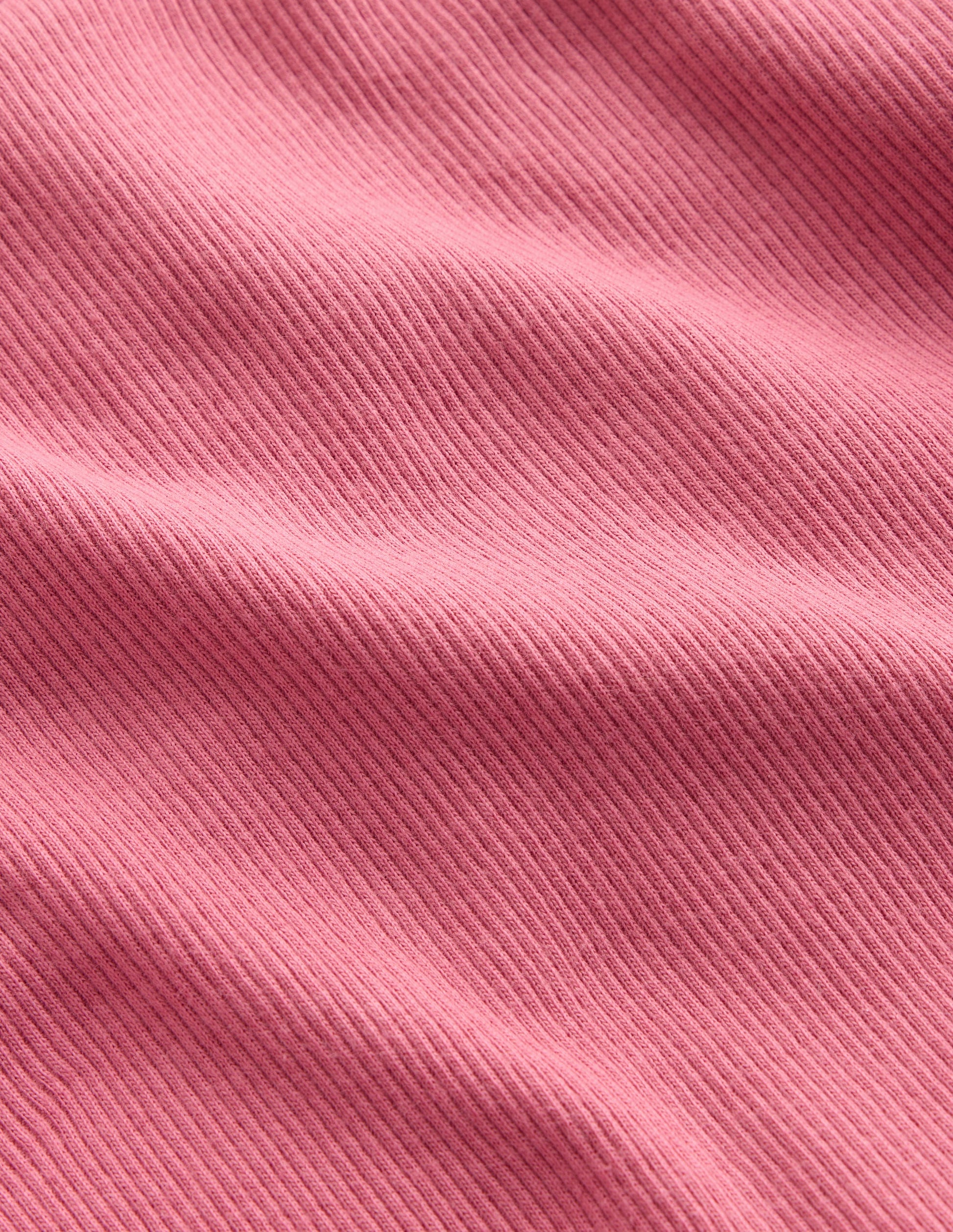 Ribbed Long Sleeve T-shirt-Pink Heather-3