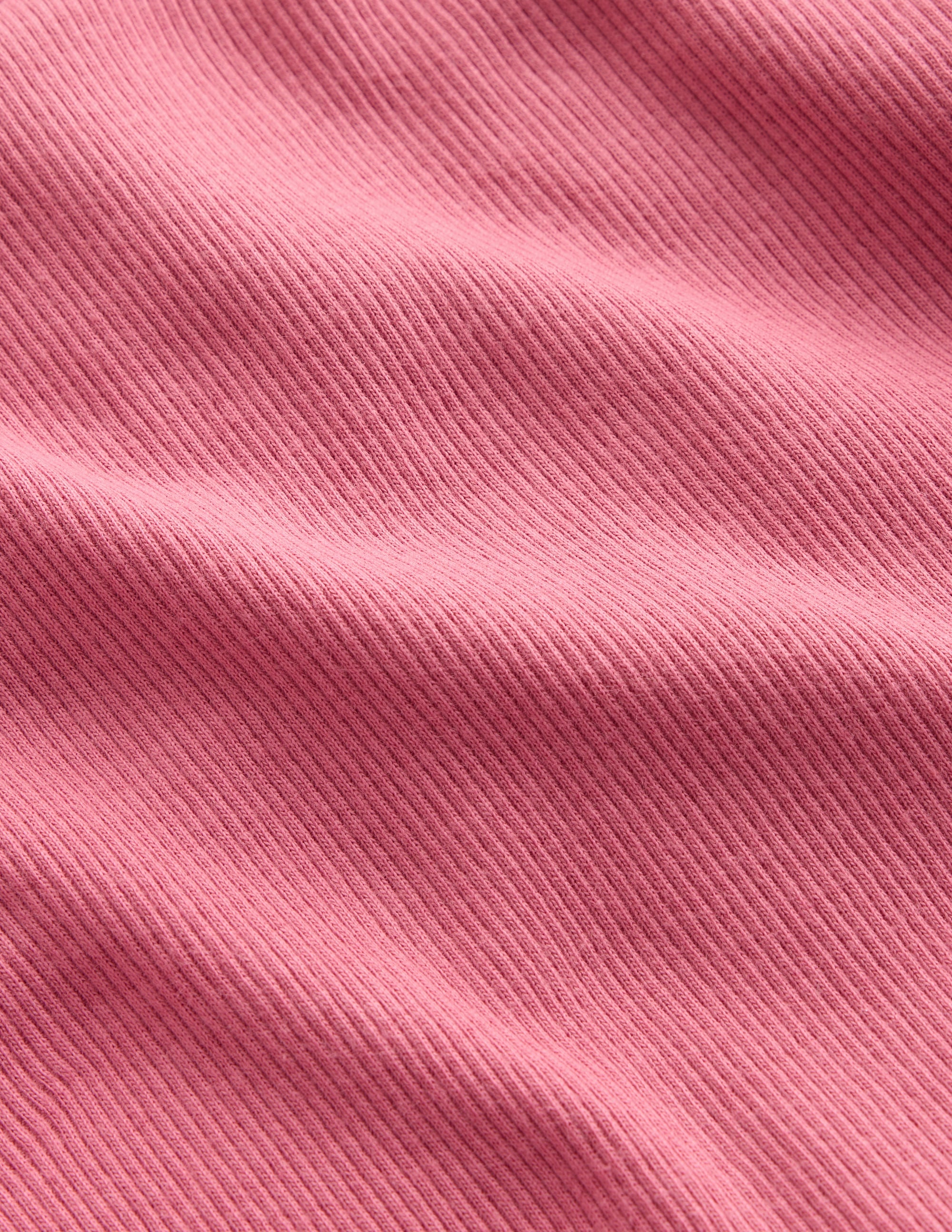 Ribbed Long Sleeve T-Shirt-Pink Heather - Image 3