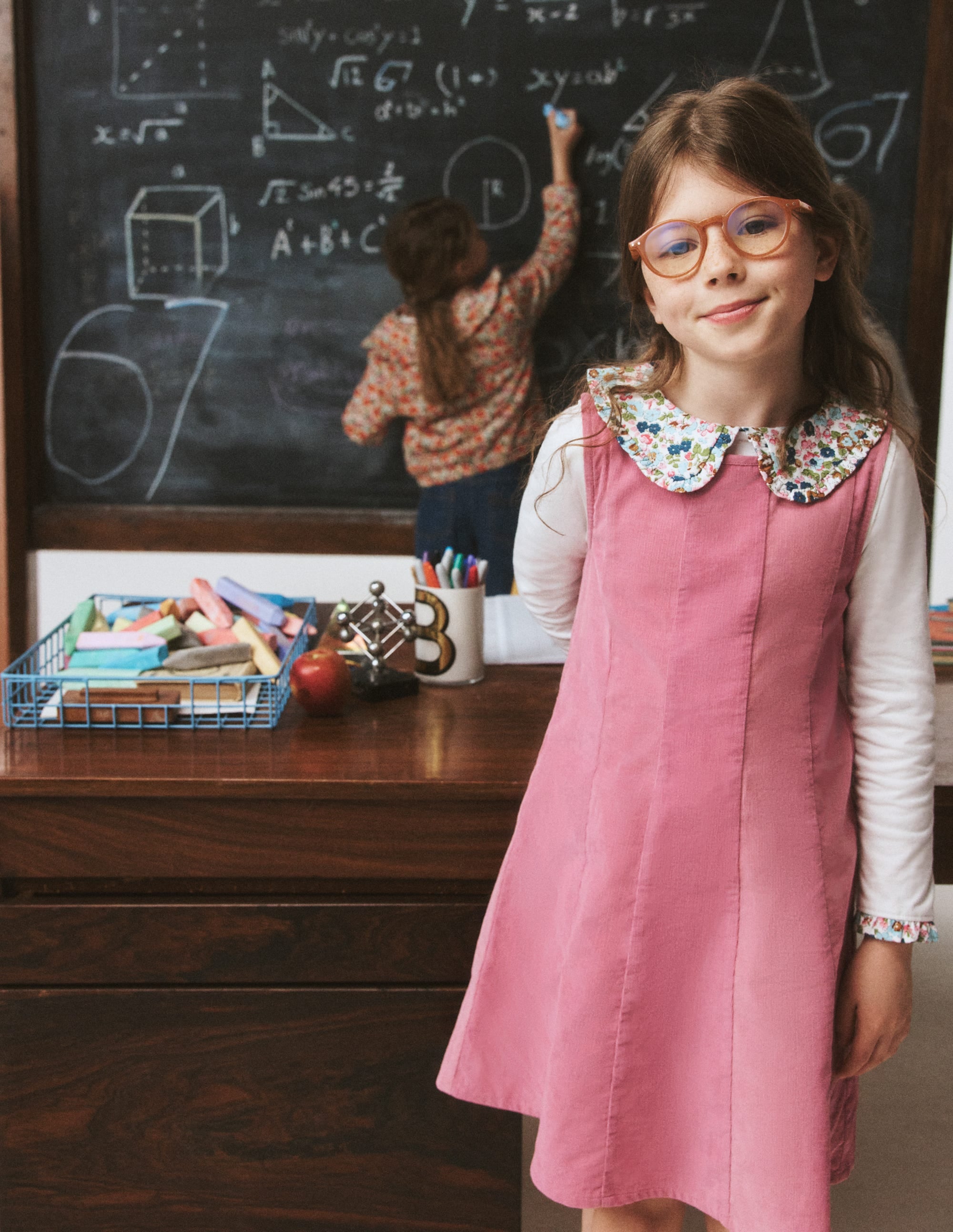 Willa Pinafore Dress-Pink Heather - Image 4