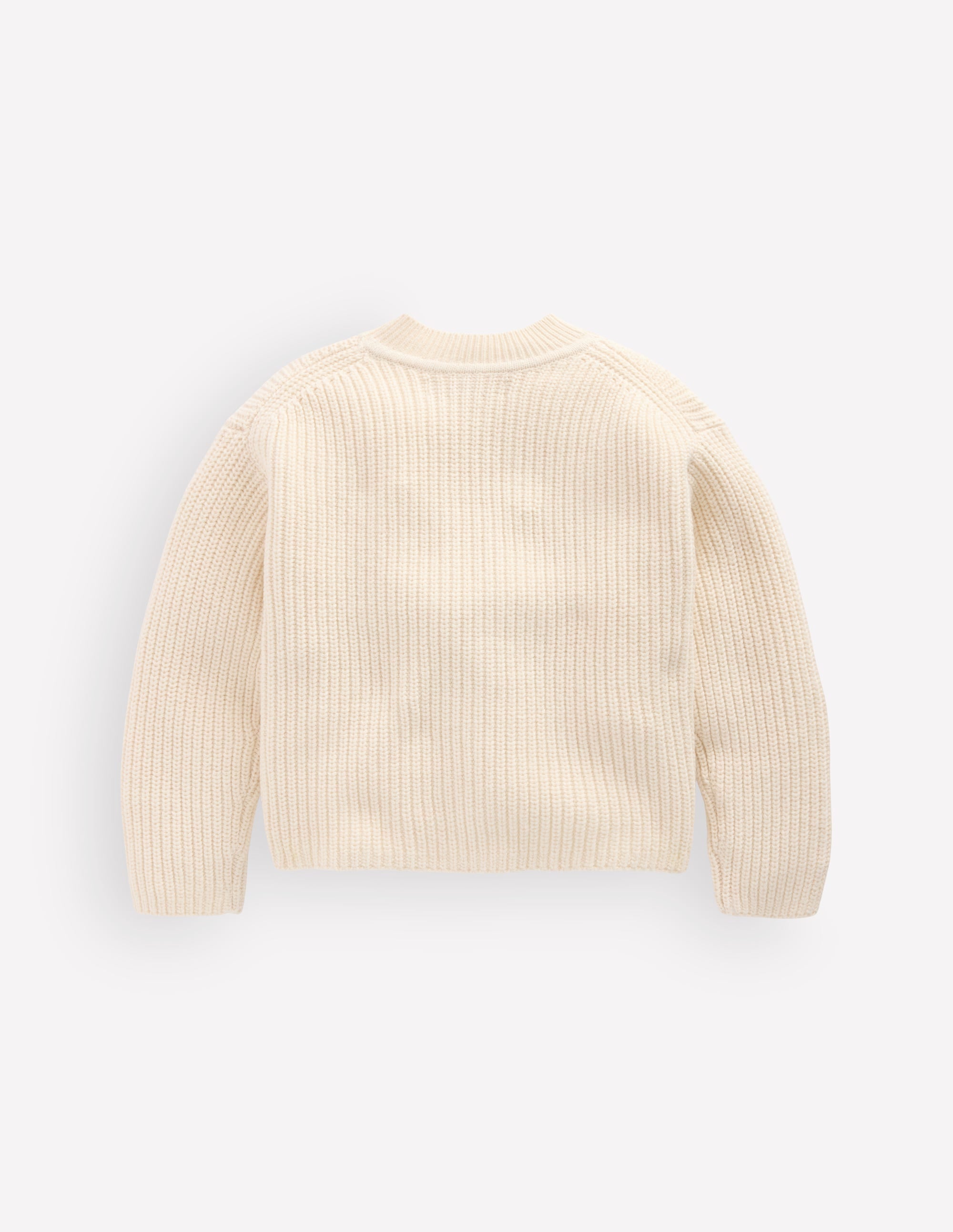 Chunky Everyday Cardigan-Ecru Marl - Image 2