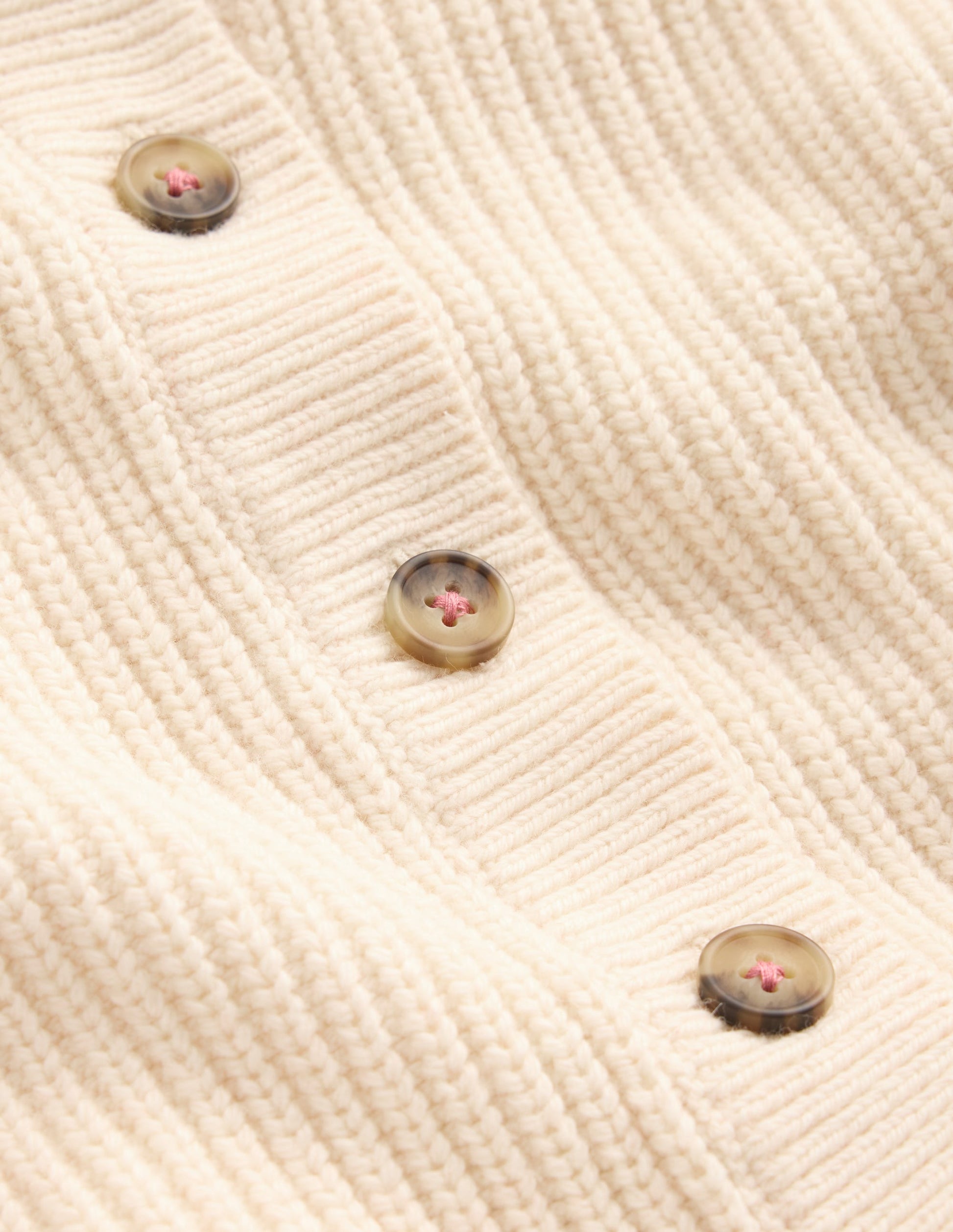 Chunky Everyday Cardigan-Ecru Marl-3