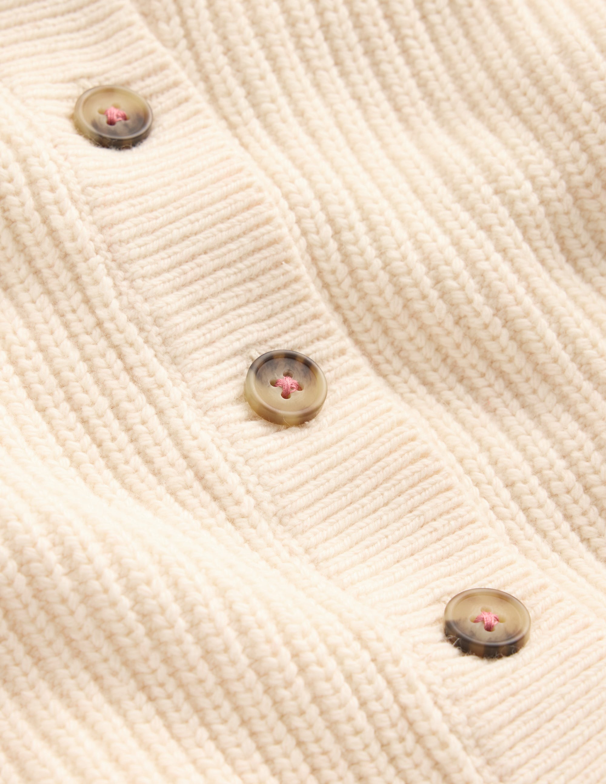Chunky Everyday Cardigan-Ecru Marl - Image 3