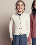 Chunky Everyday Cardigan-Pink Heather Marl