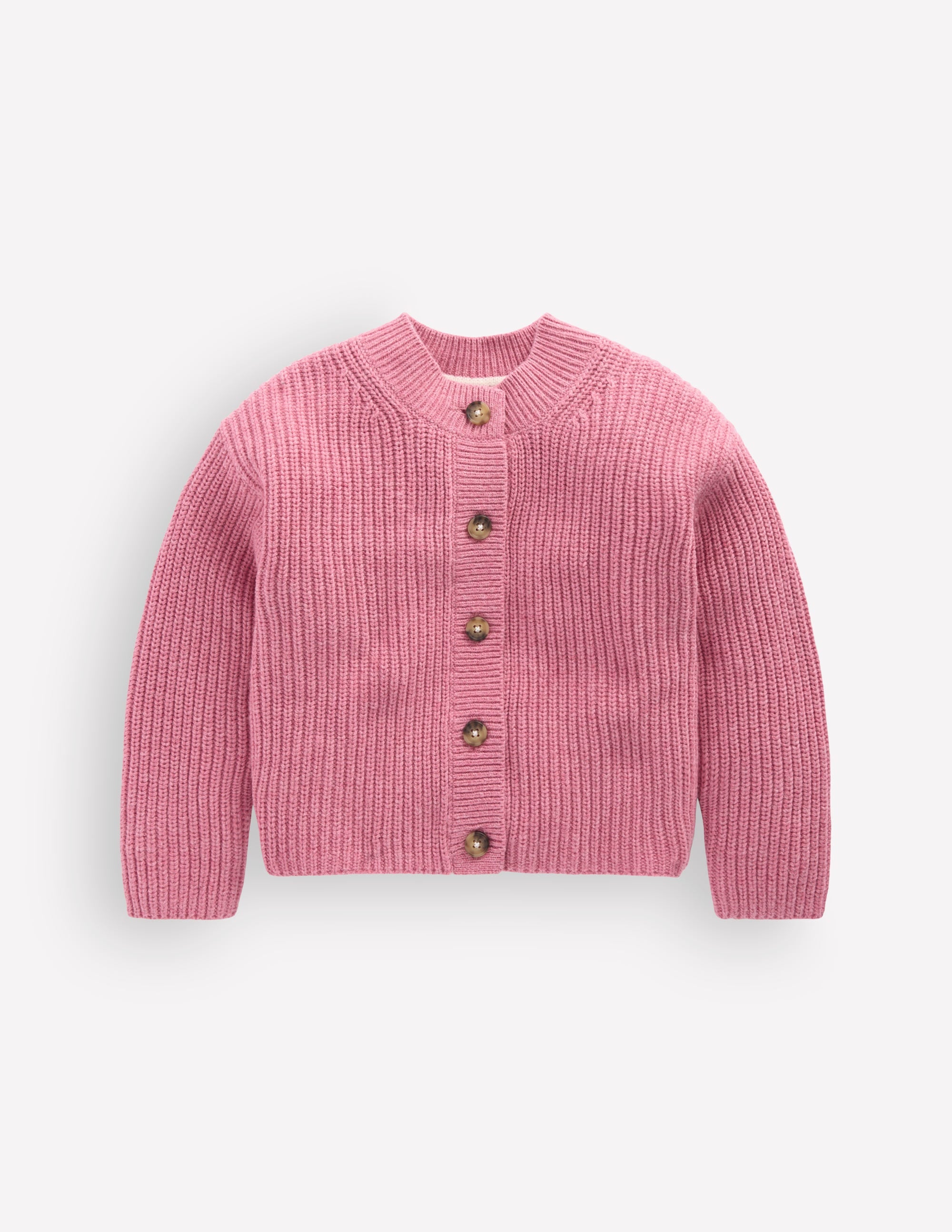 Chunky Everyday Cardigan-Pink Heather Marl - Image 2
