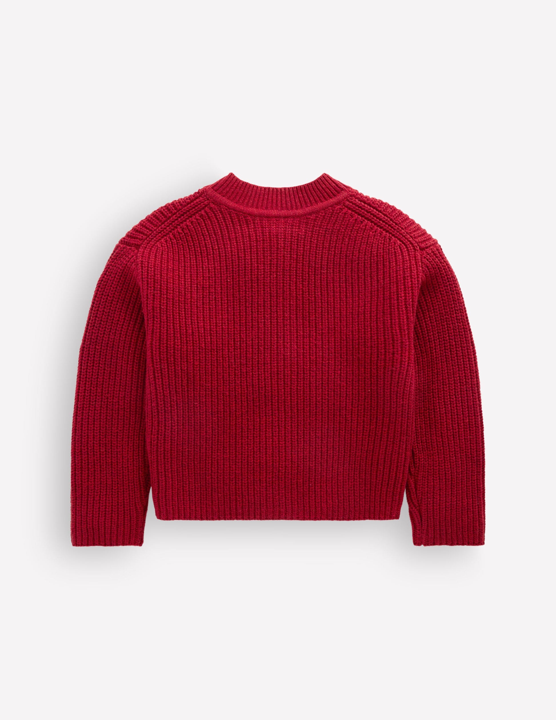 Chunky Everyday Cardigan-Red Marl-3