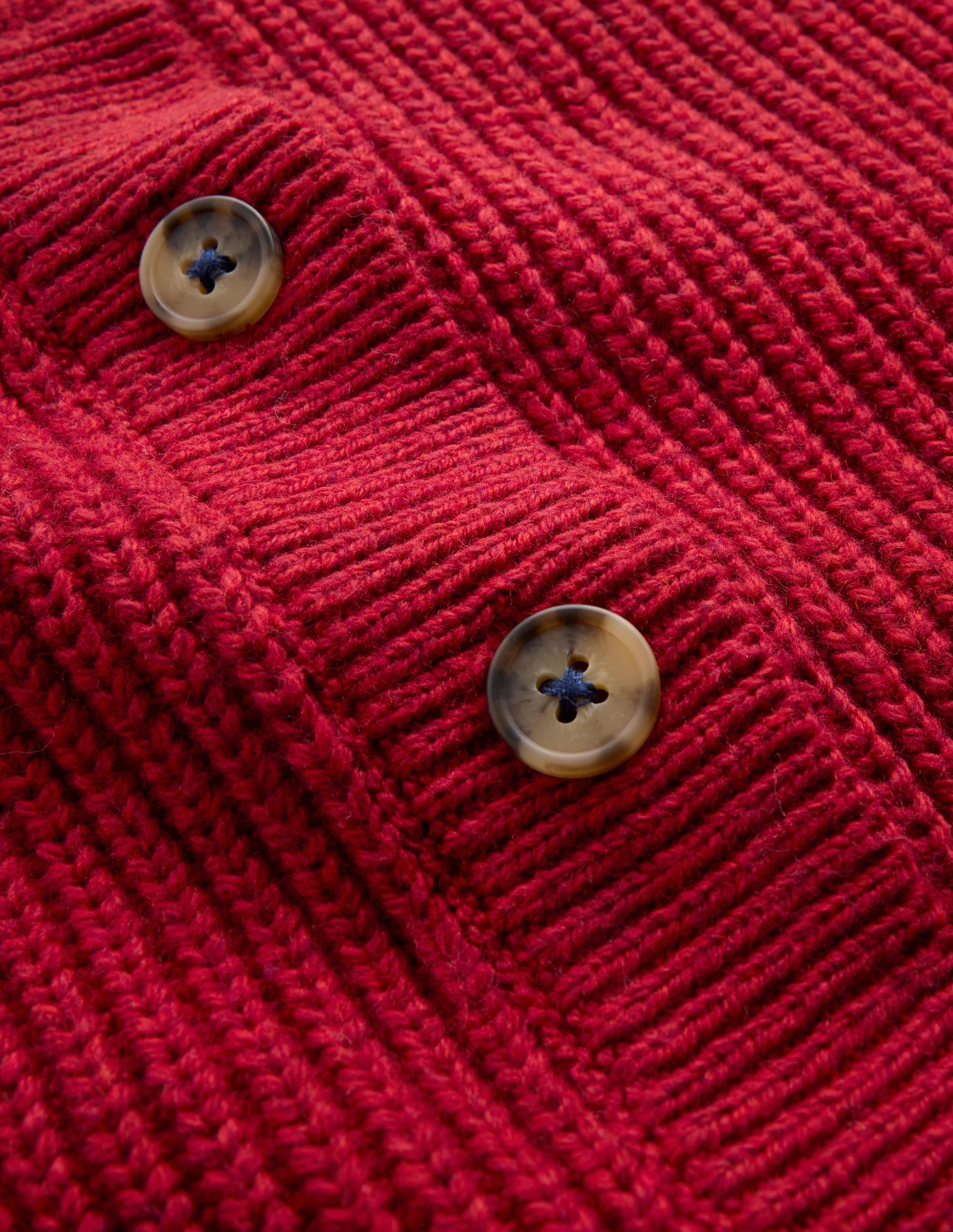Chunky Everyday Cardigan-Red Marl - Image 4
