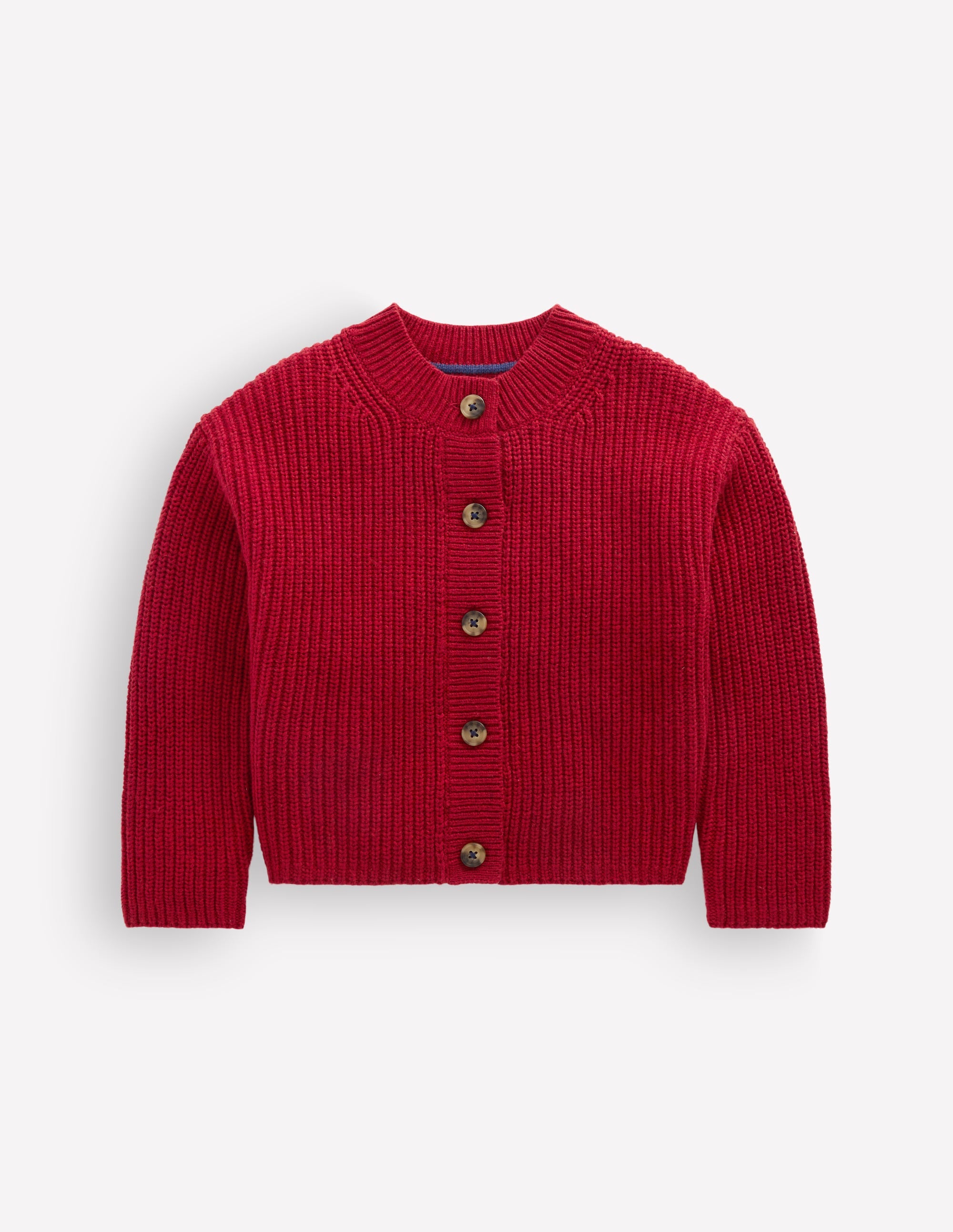 Chunky Everyday Cardigan-Red Marl - Image 2