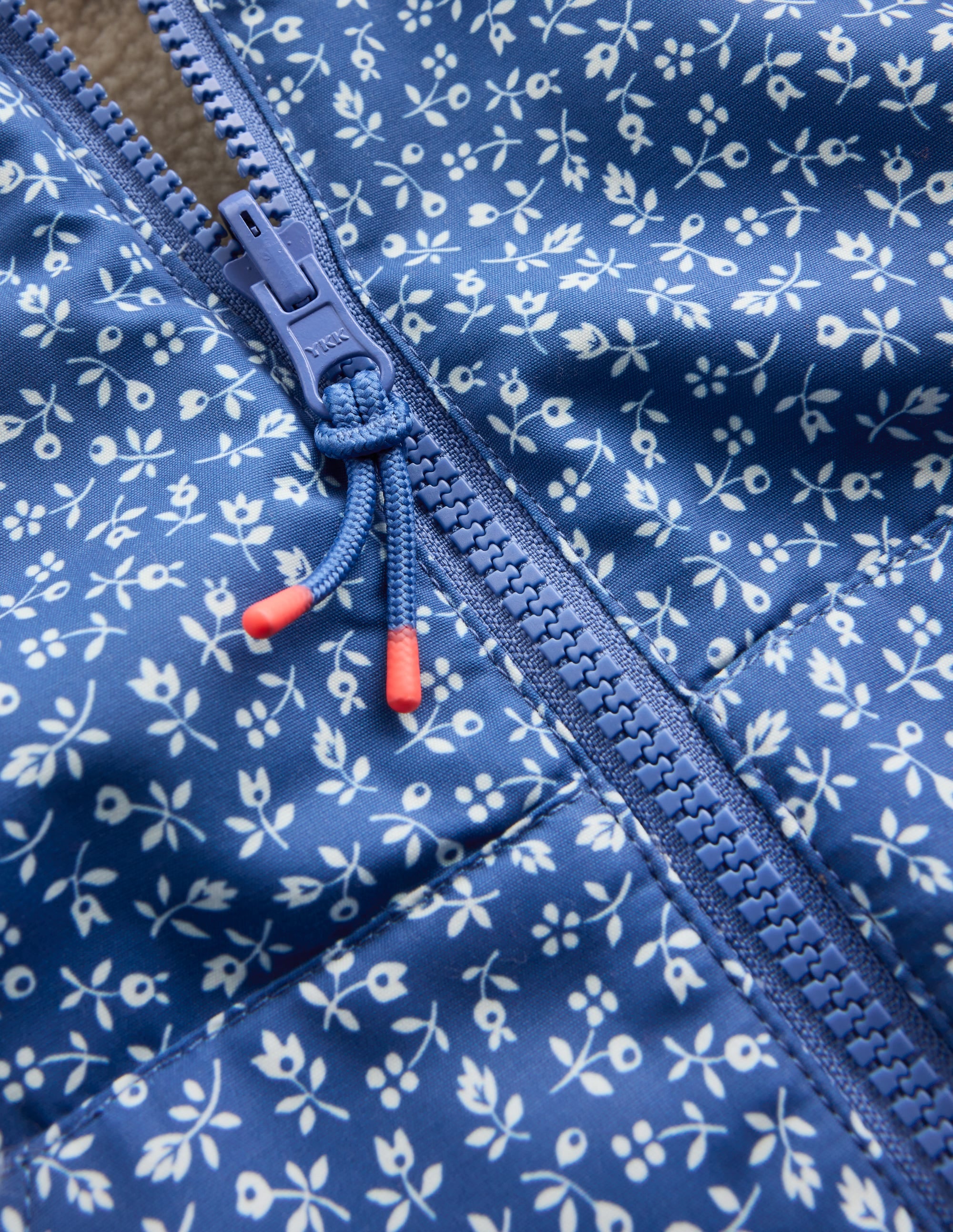 Reversible Borg Hooded Bomber-Bluejay Ditsy Floral - Image 8