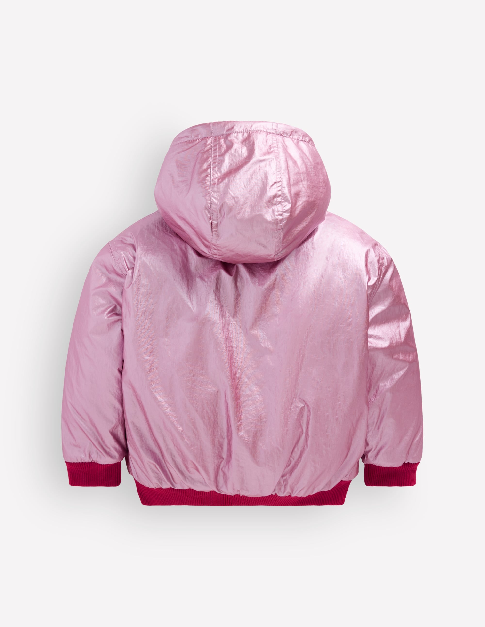 Reversible Borg Hooded Bomber-Pink Metallic - Image 7
