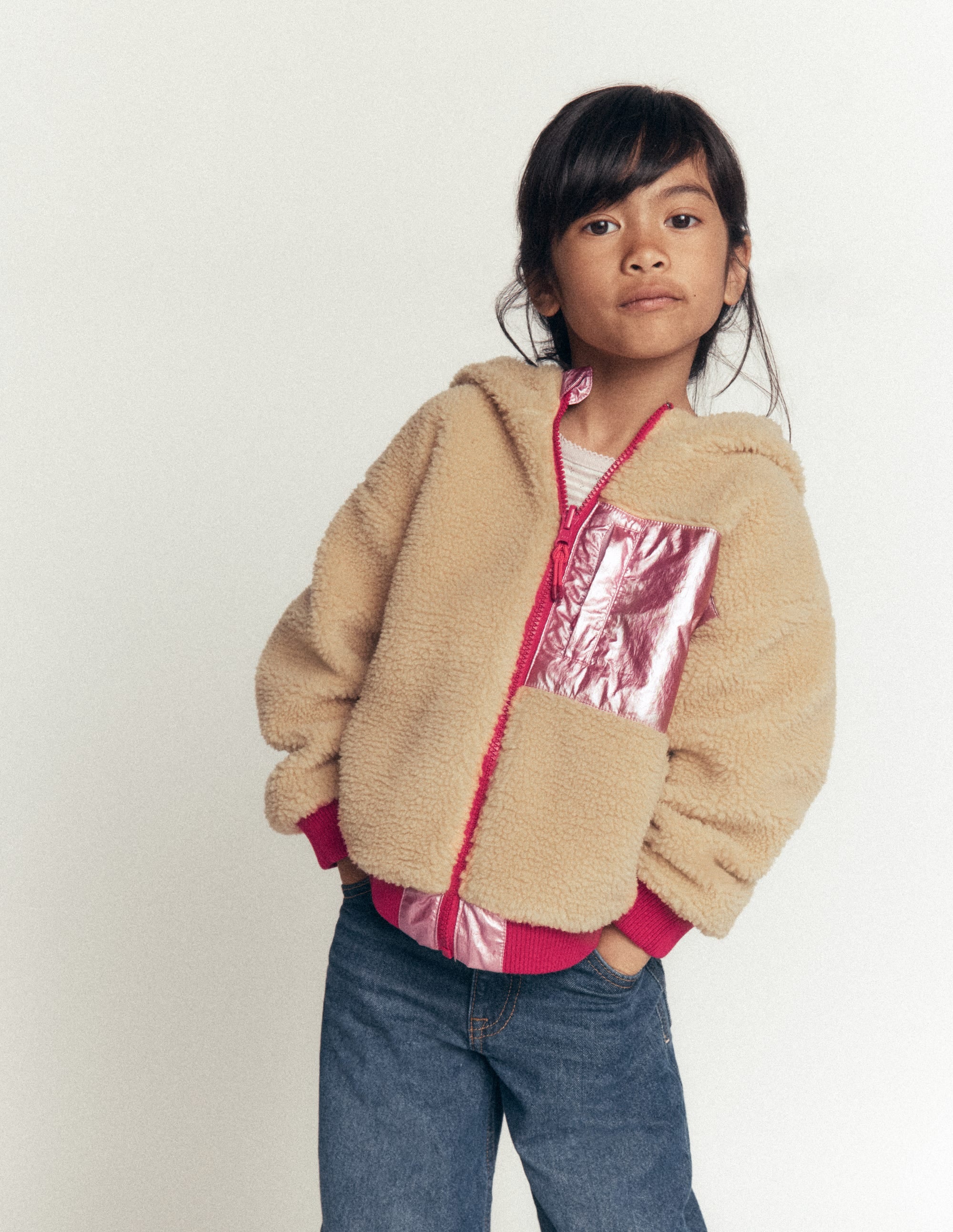 Reversible Borg Hooded Bomber-Pink Metallic - Image 5