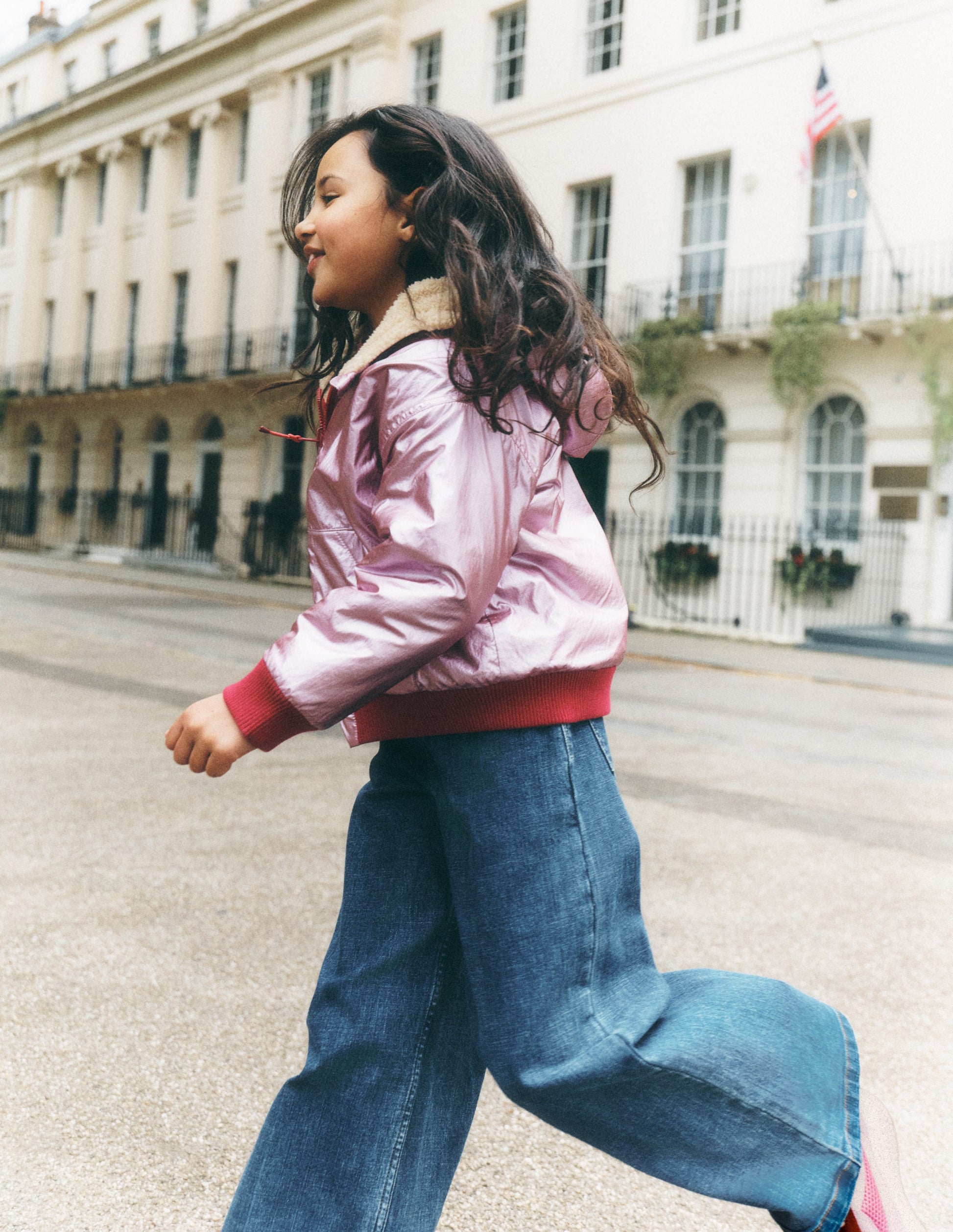 Reversible Borg Hooded Bomber-Pink Metallic-1