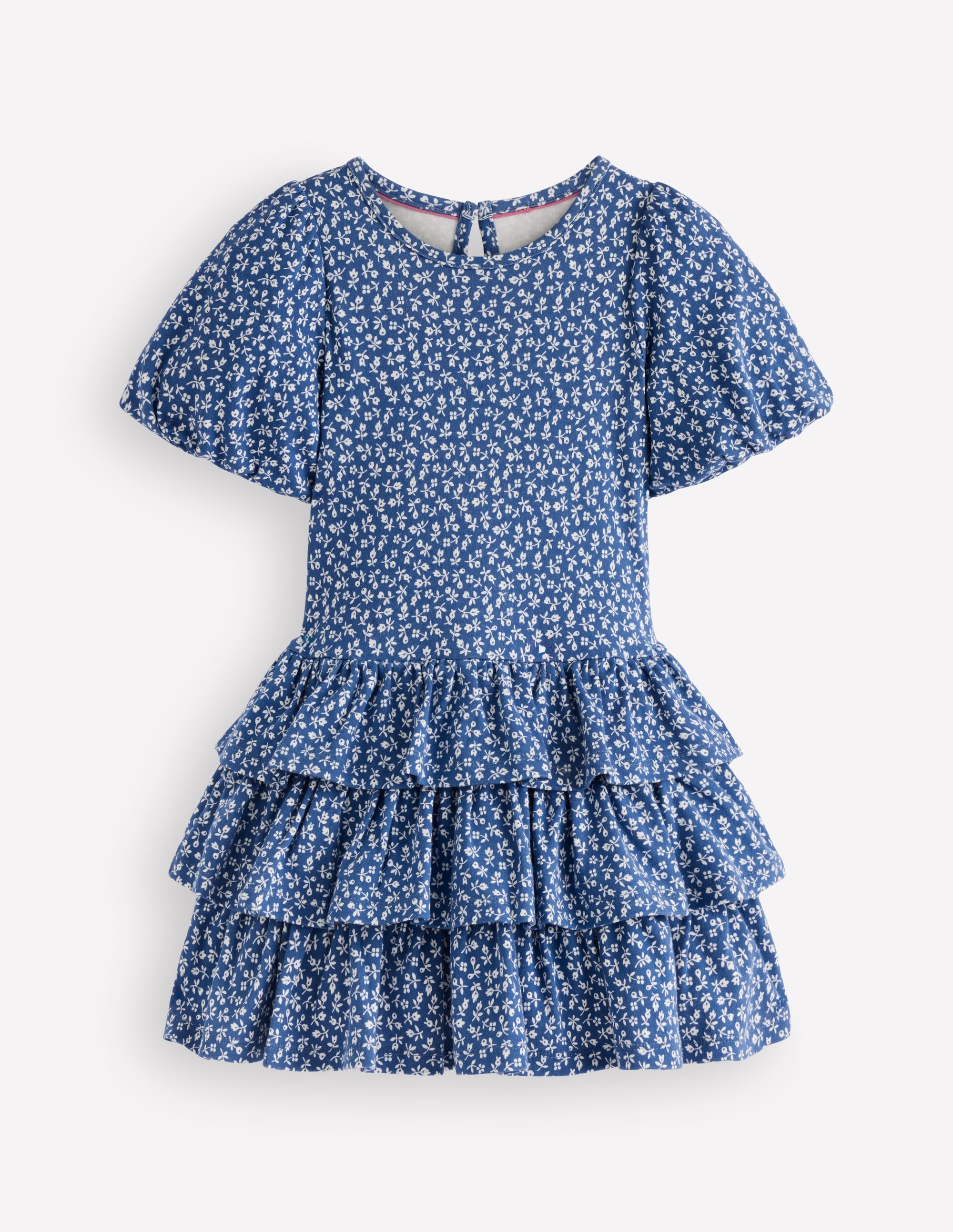 Ruffle Skirt Jersey Dress-Bluejay Ditsy Floral - Image 2