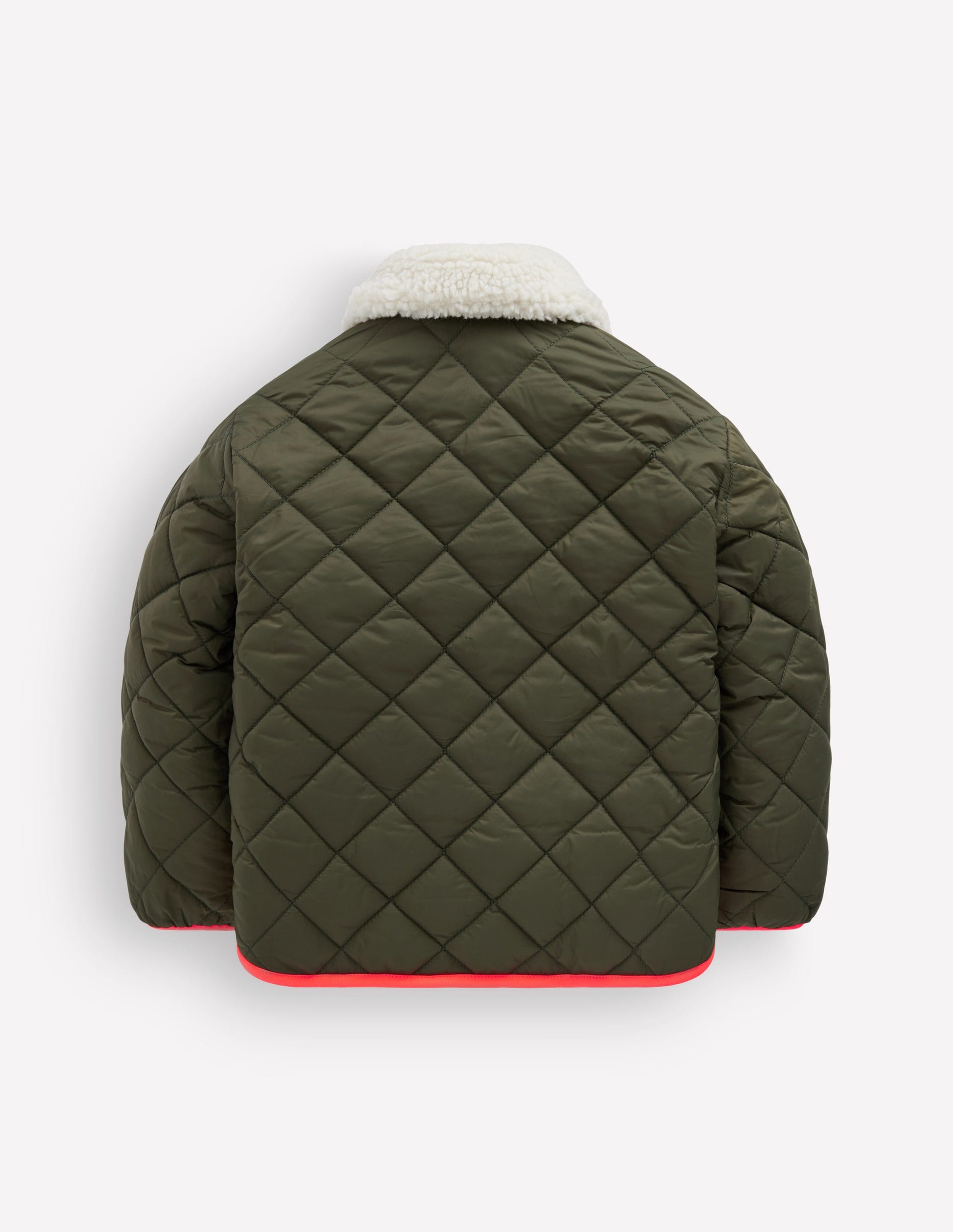 Reversible Borg Quilted Jacket-Falcon Green-6