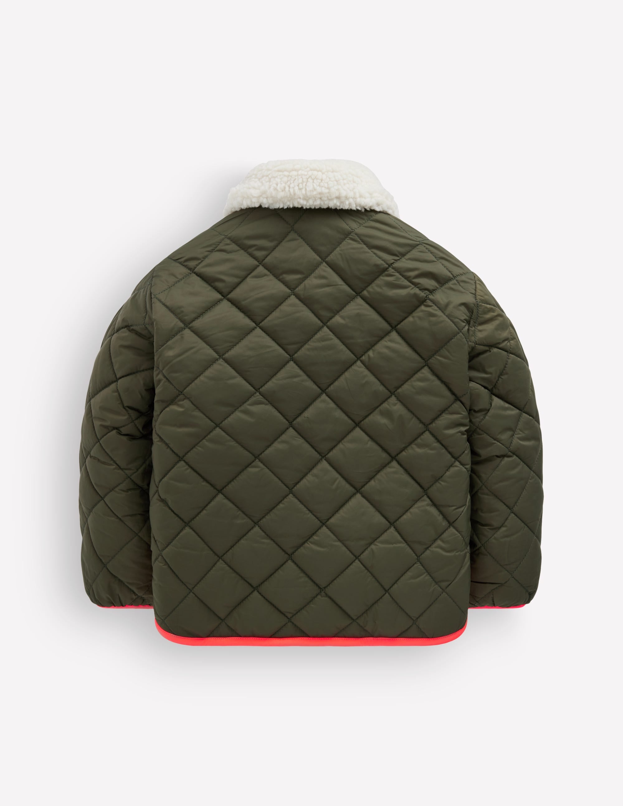 Reversible Borg Quilted Jacket-Falcon Green - Image 6