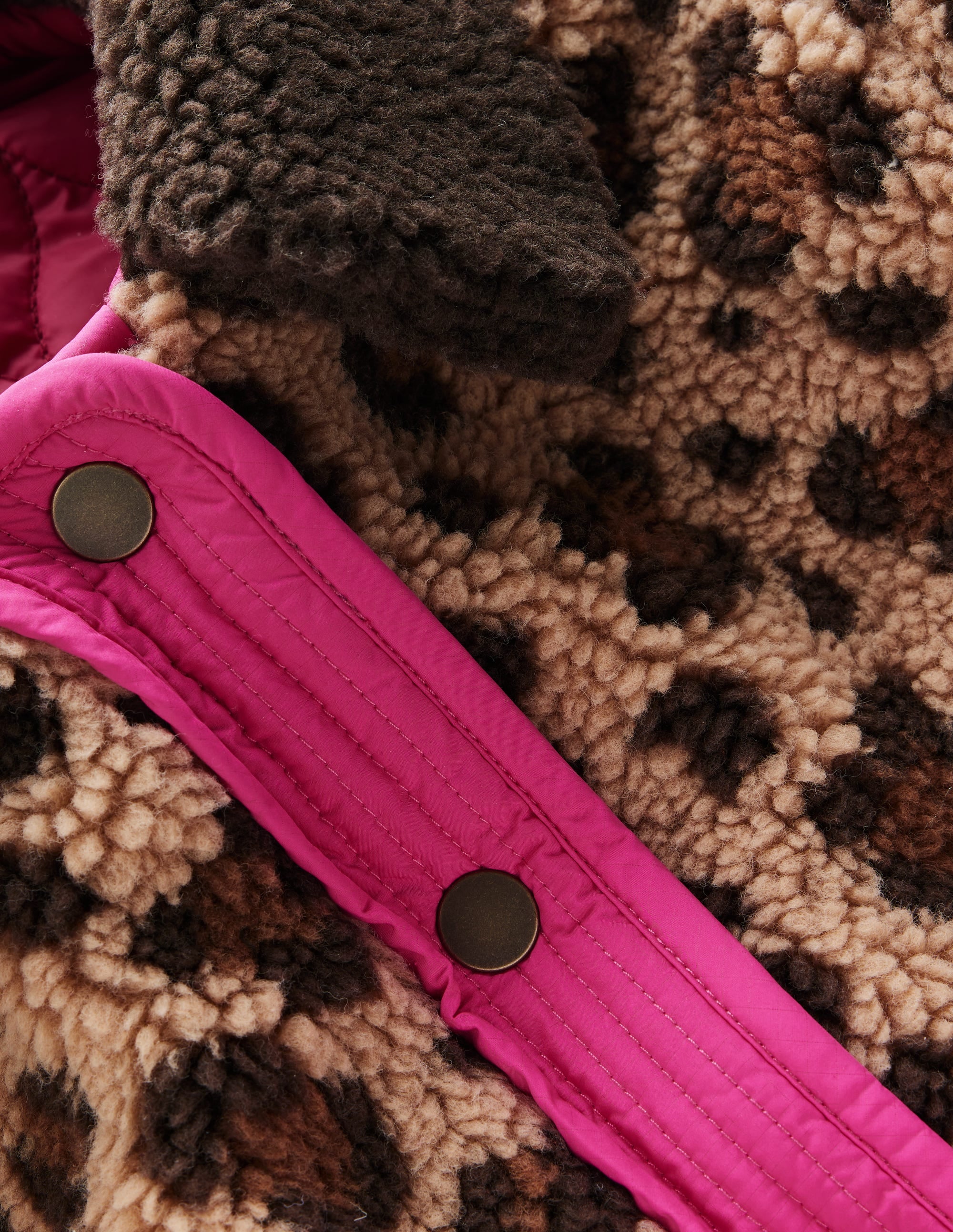 Reversible Borg Quilted Jacket-Leopard Multi - Image 7