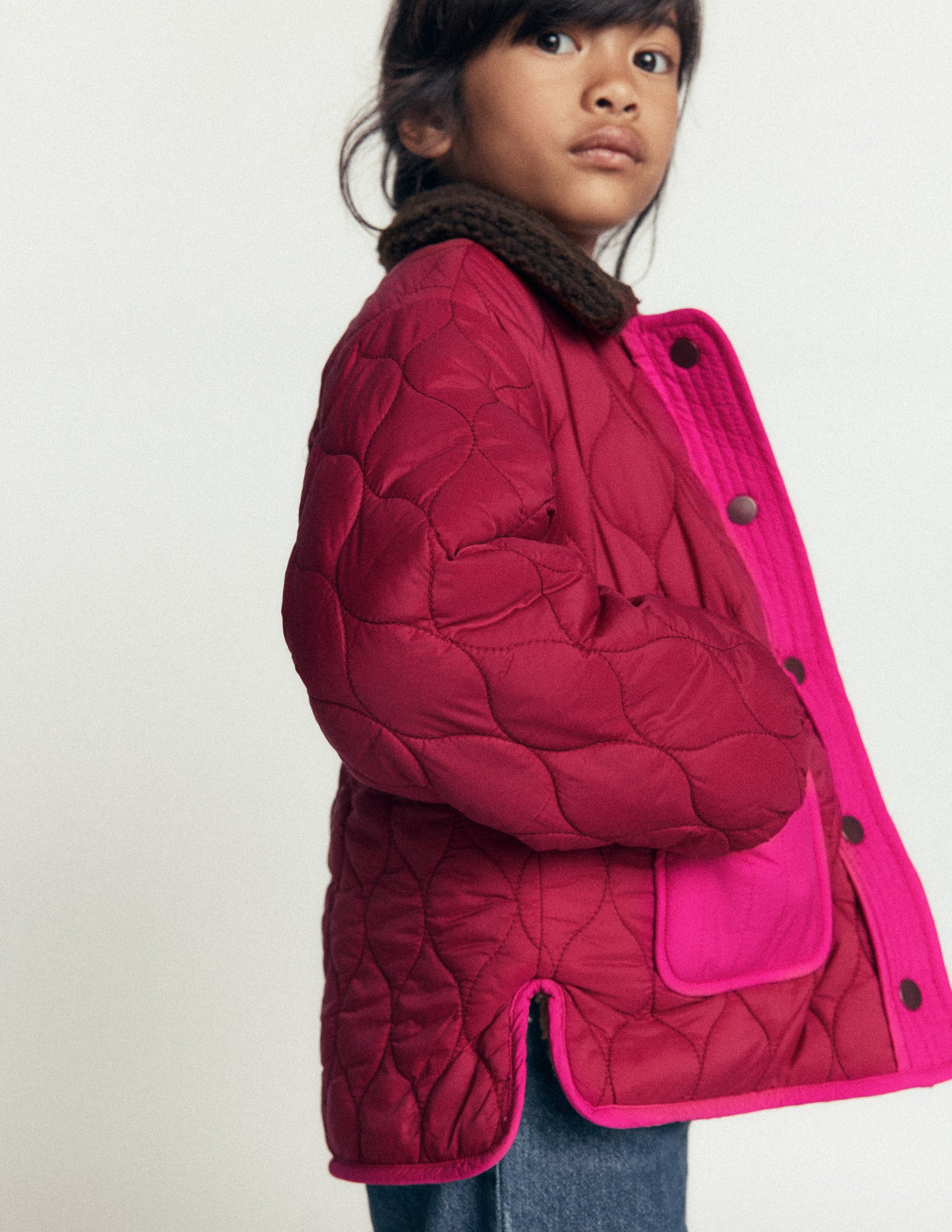 Reversible Borg Quilted Jacket-Leopard Multi-2