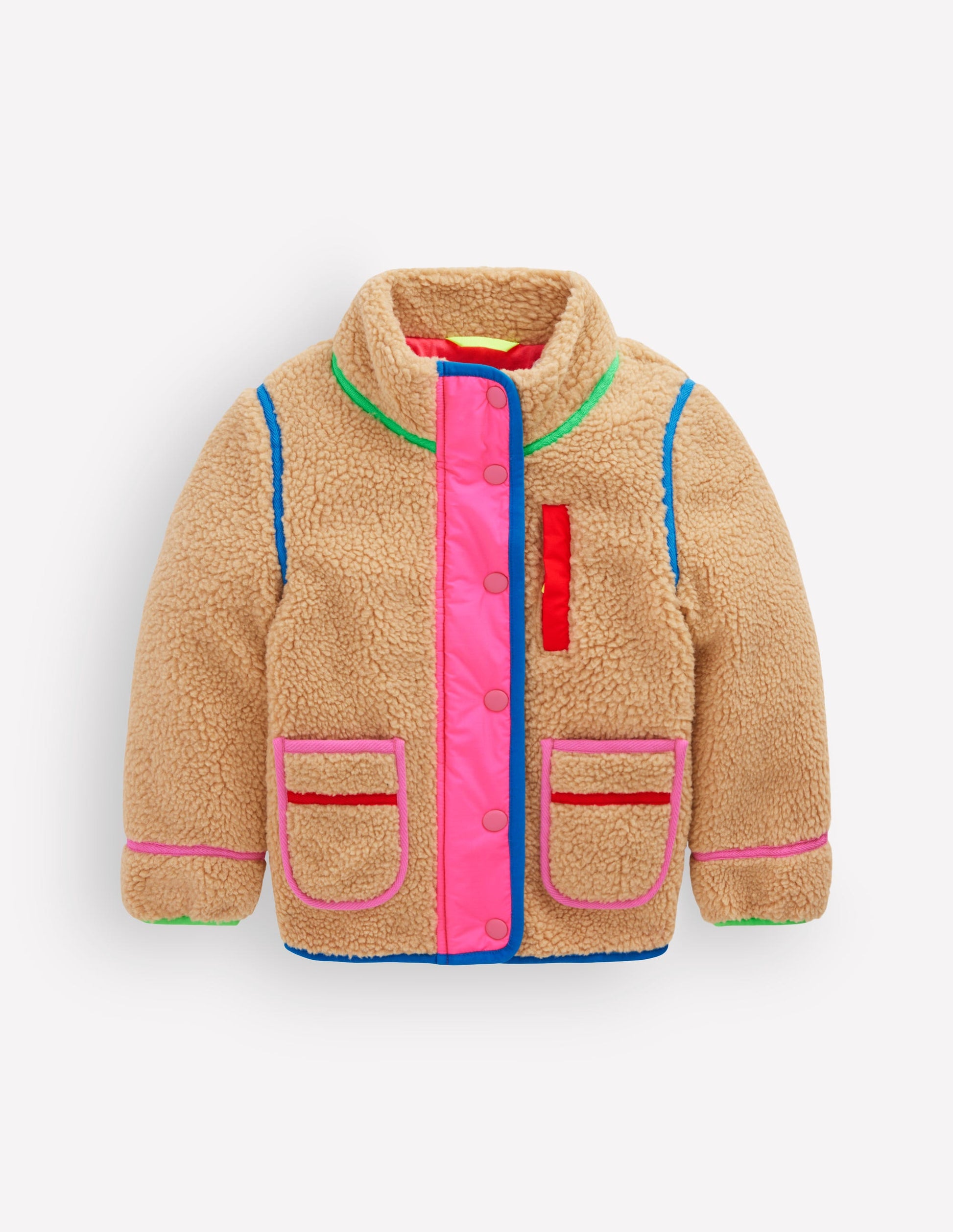 Fun Borg Mix Fleece-Rainbow Trim Borg-2