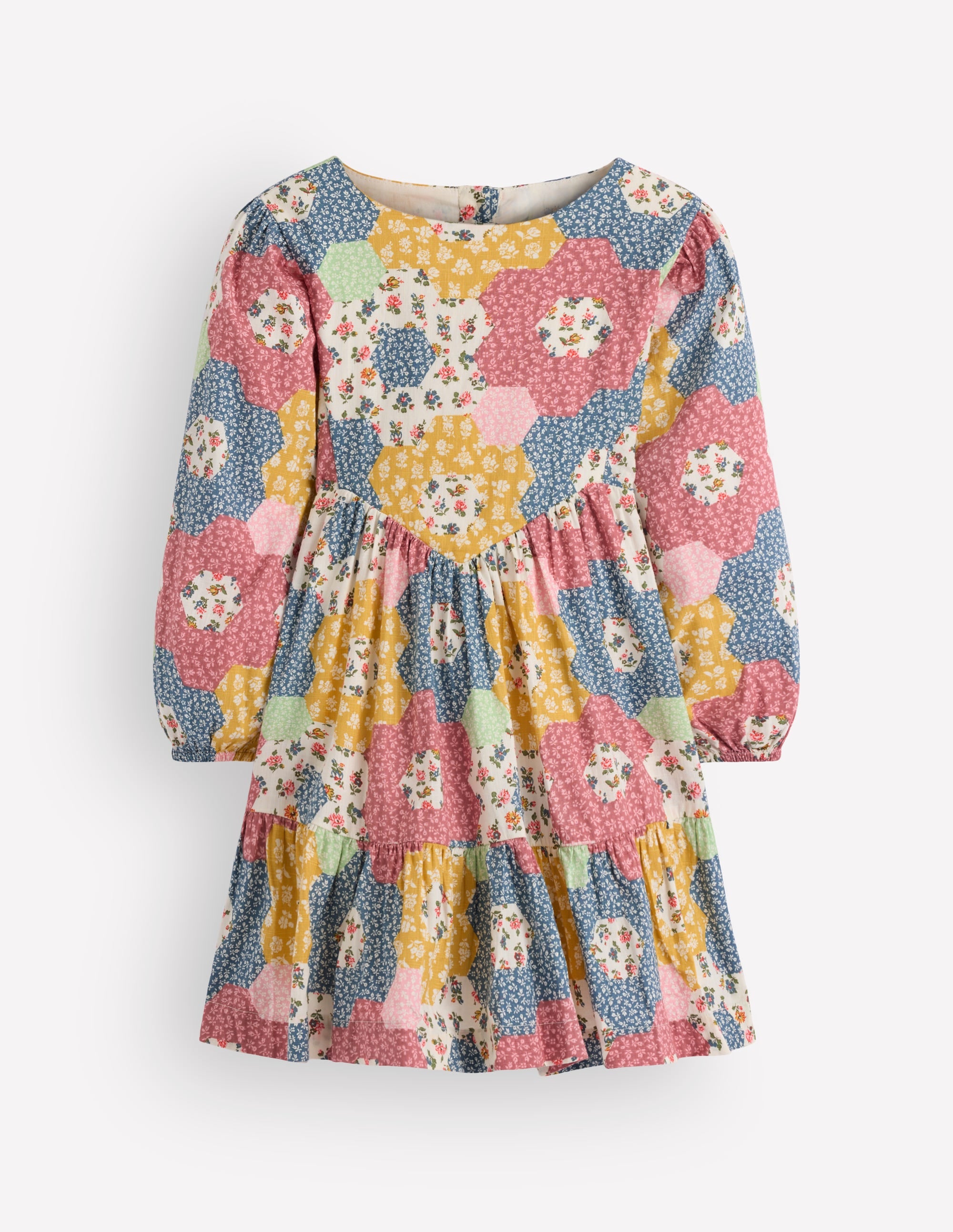 Celia Wing Sleeve Dress-Floral Patchwork - Image 2