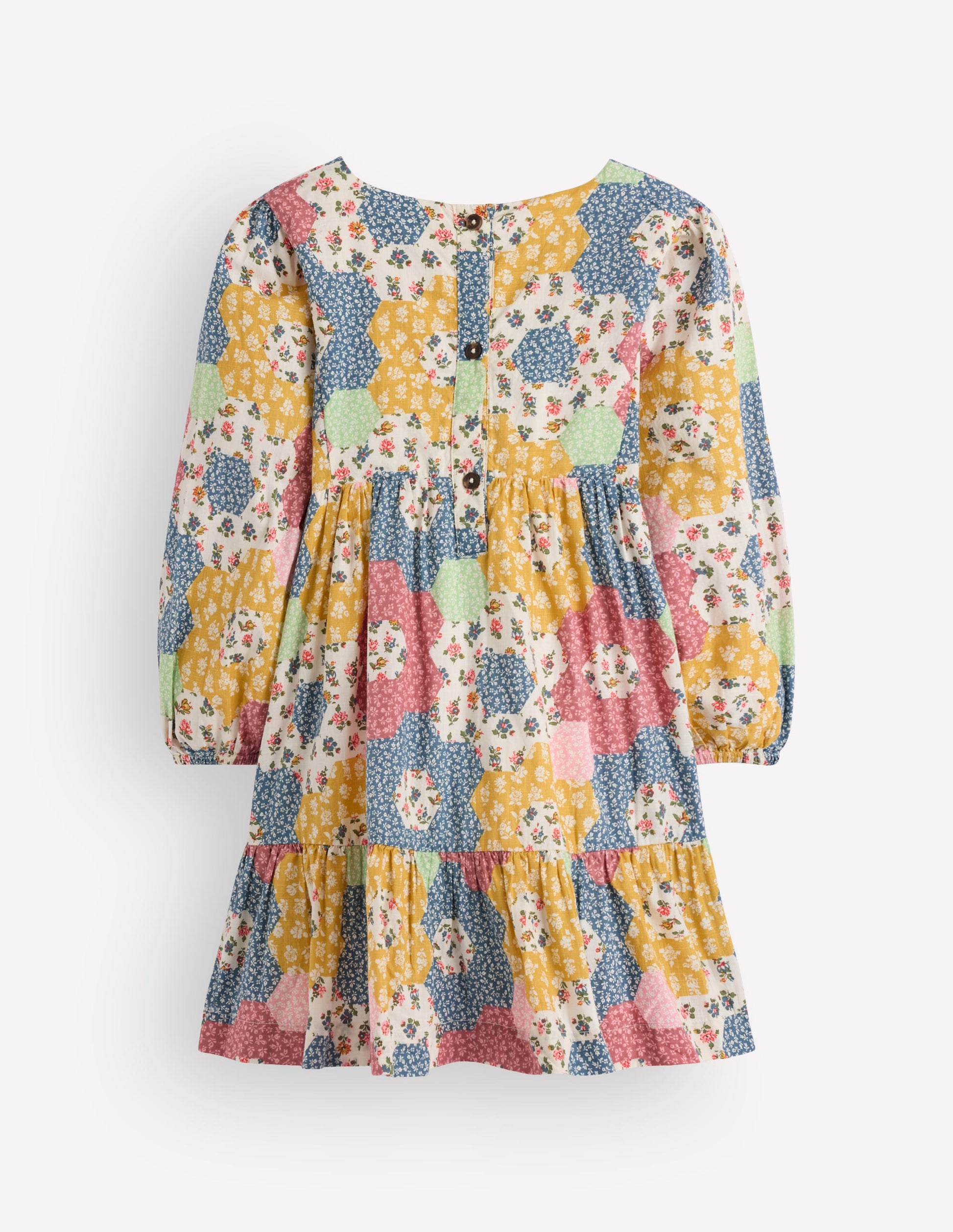 Celia Wing Sleeve Dress-Floral Patchwork-3