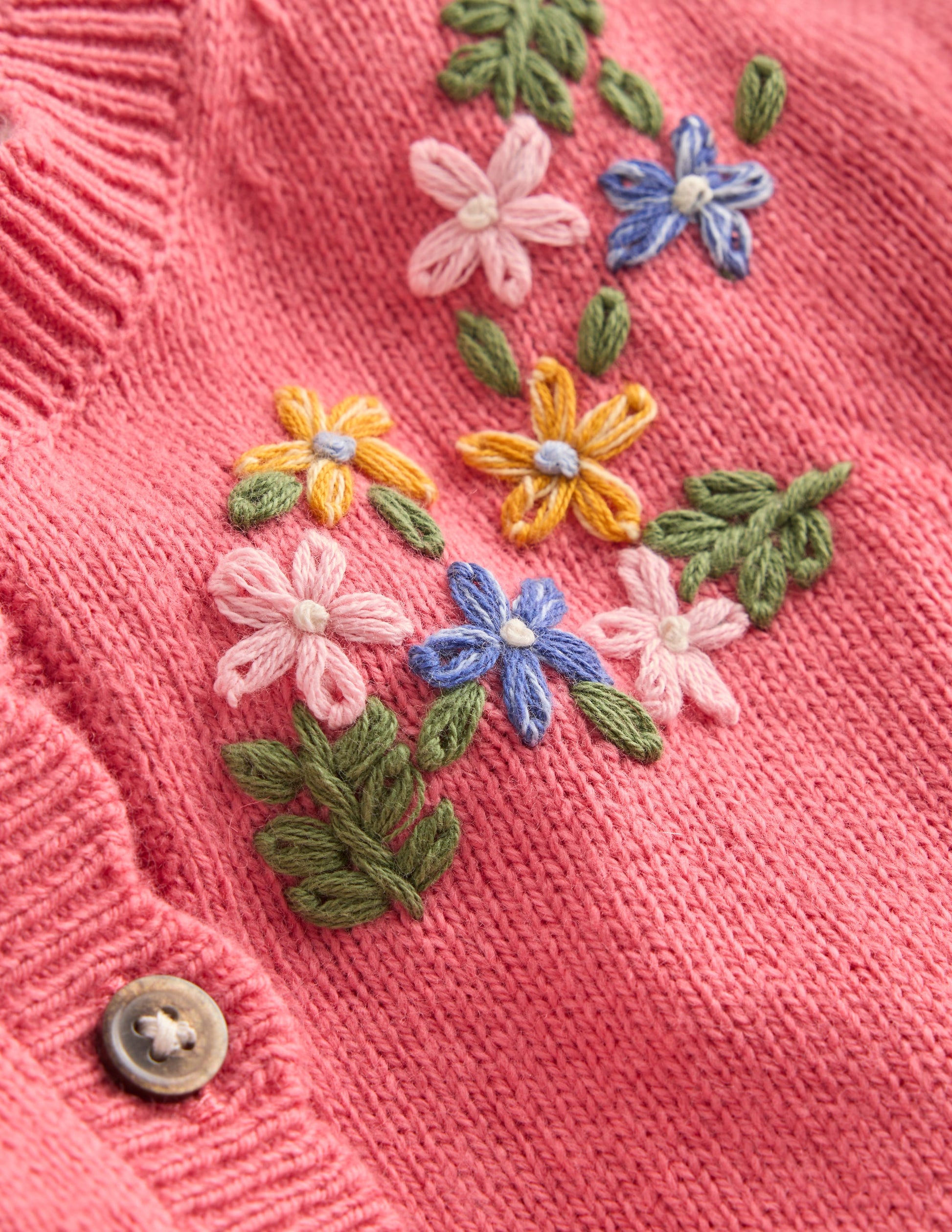 Pretty Embroidered Cardigan-Vintage Rose Floral Embroidery-4