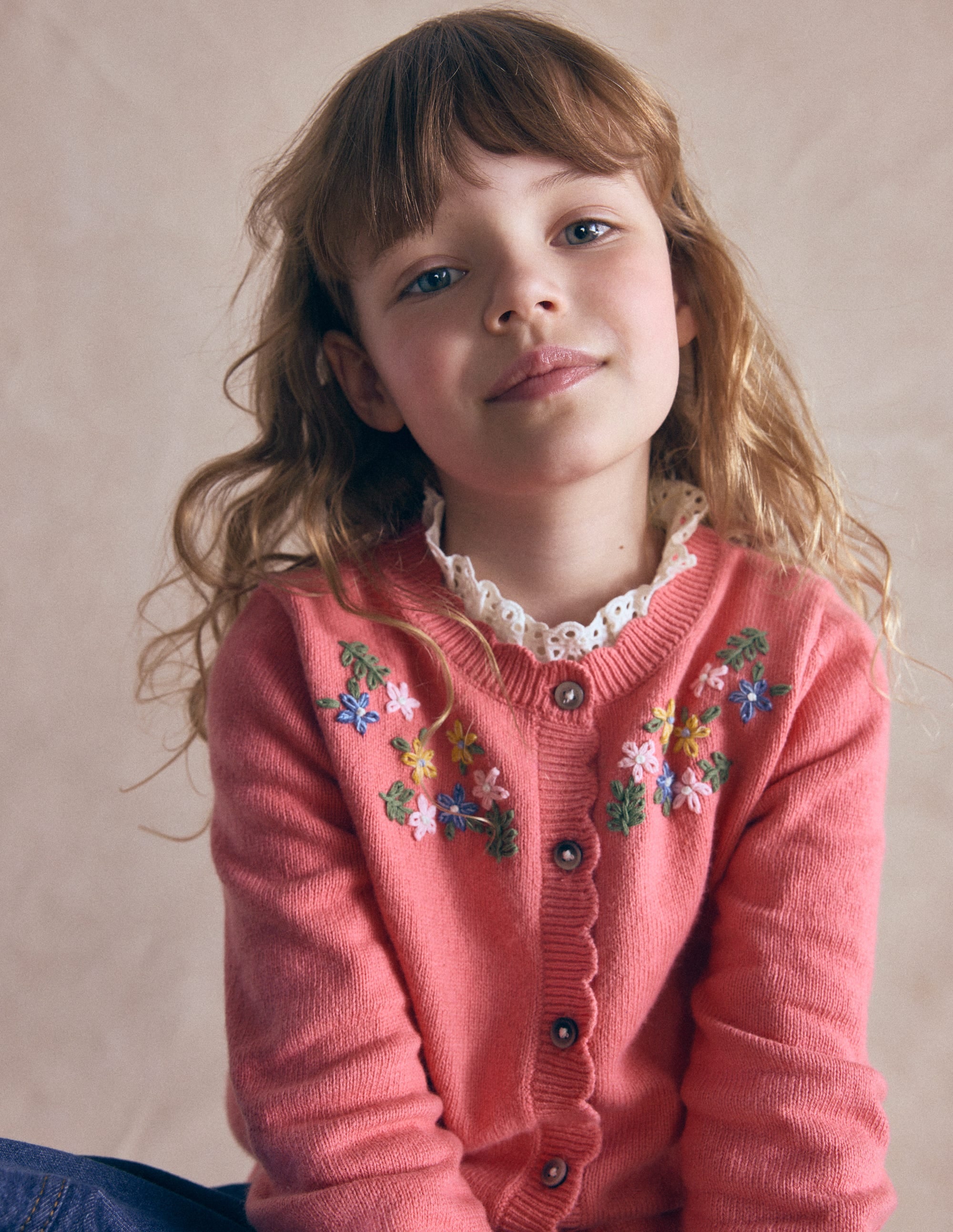 Pretty Embroidered Cardigan-Vintage Rose Floral Embroidery - Image 1
