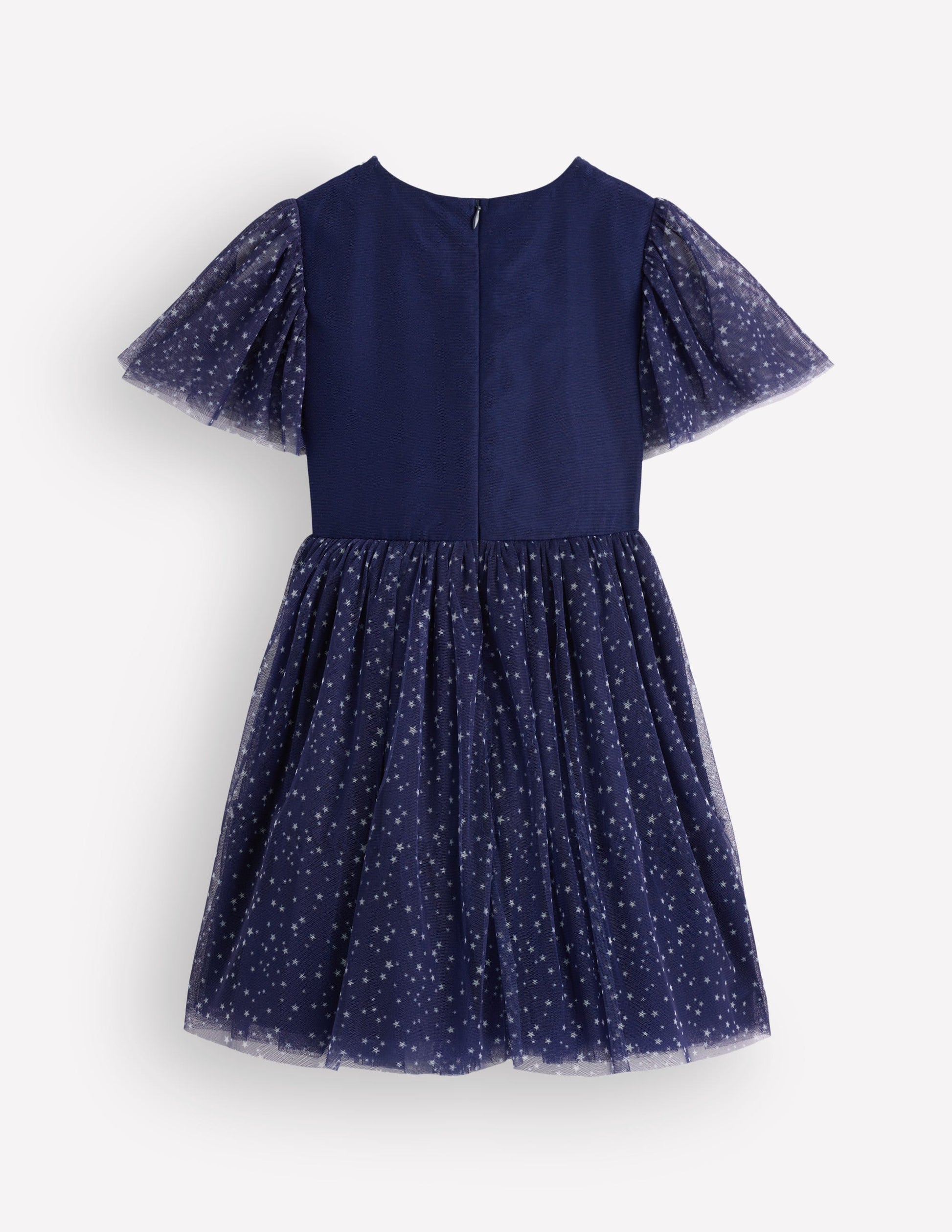 Appliqué Tulle Dress-College Navy Spiders Web-5