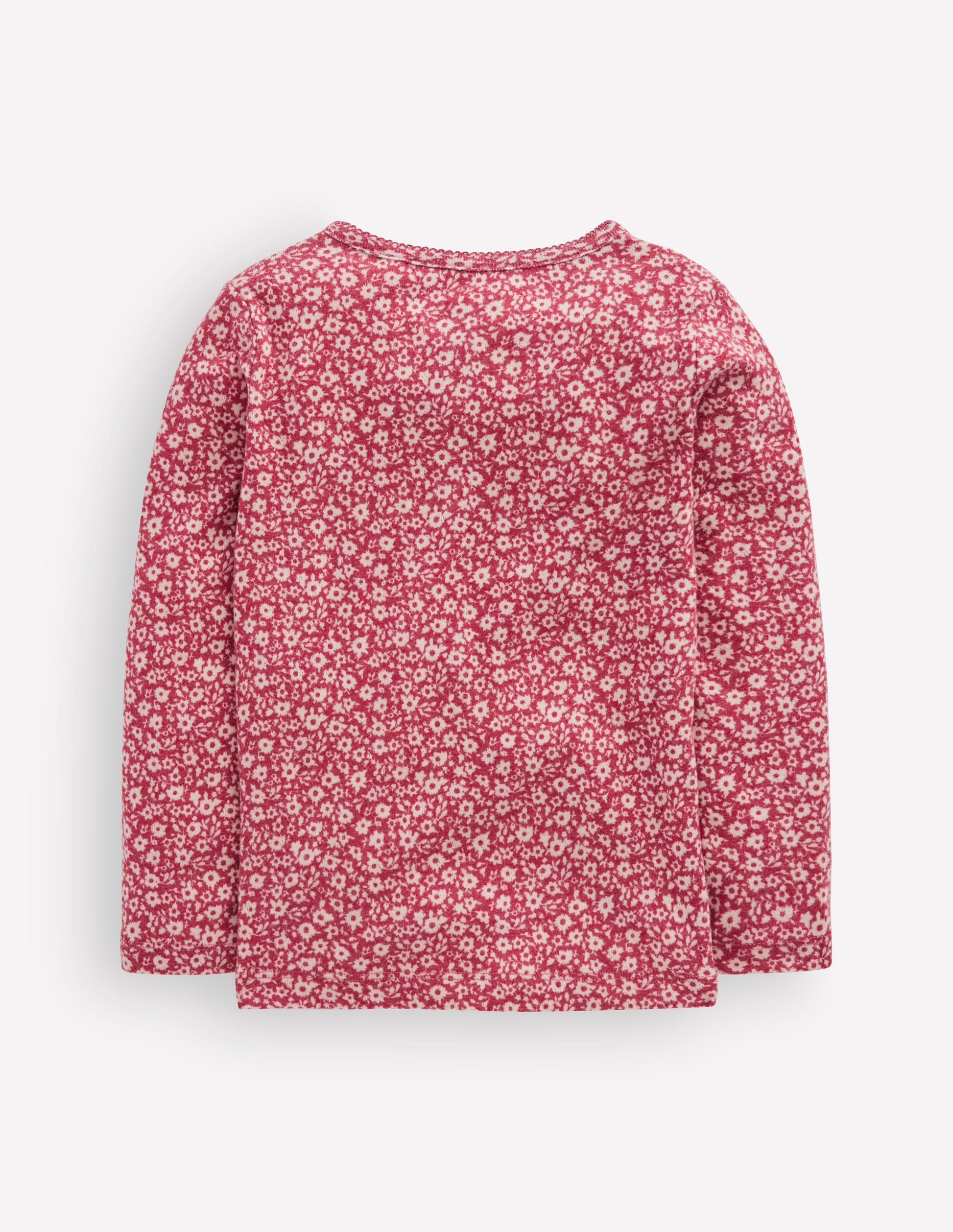 Long Sleeve Henley Top-Pink Floral-2