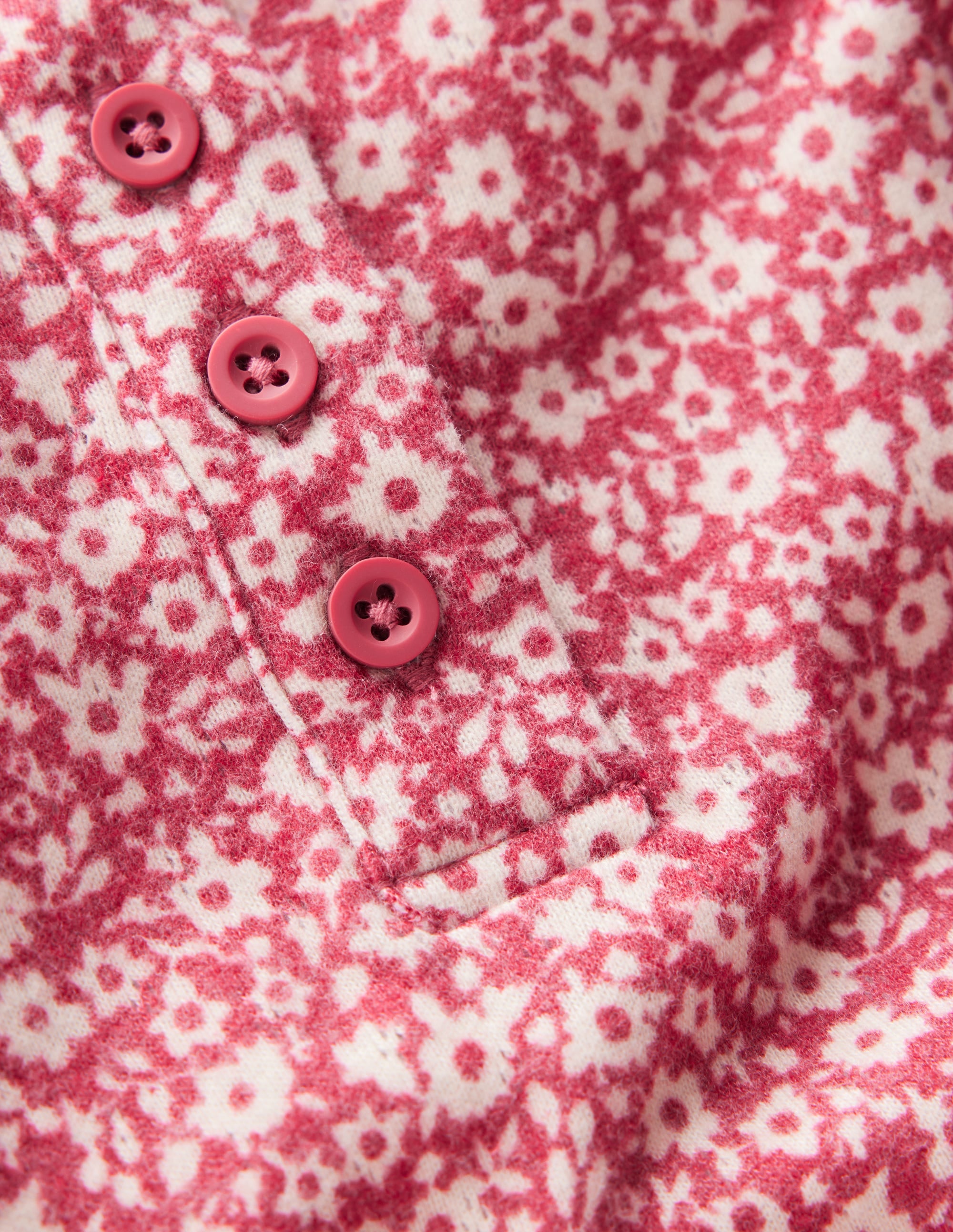 Long Sleeve Henley Top-Pink Floral - Image 3
