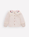 Broderie Collar Jersey Top-Soft Ivory