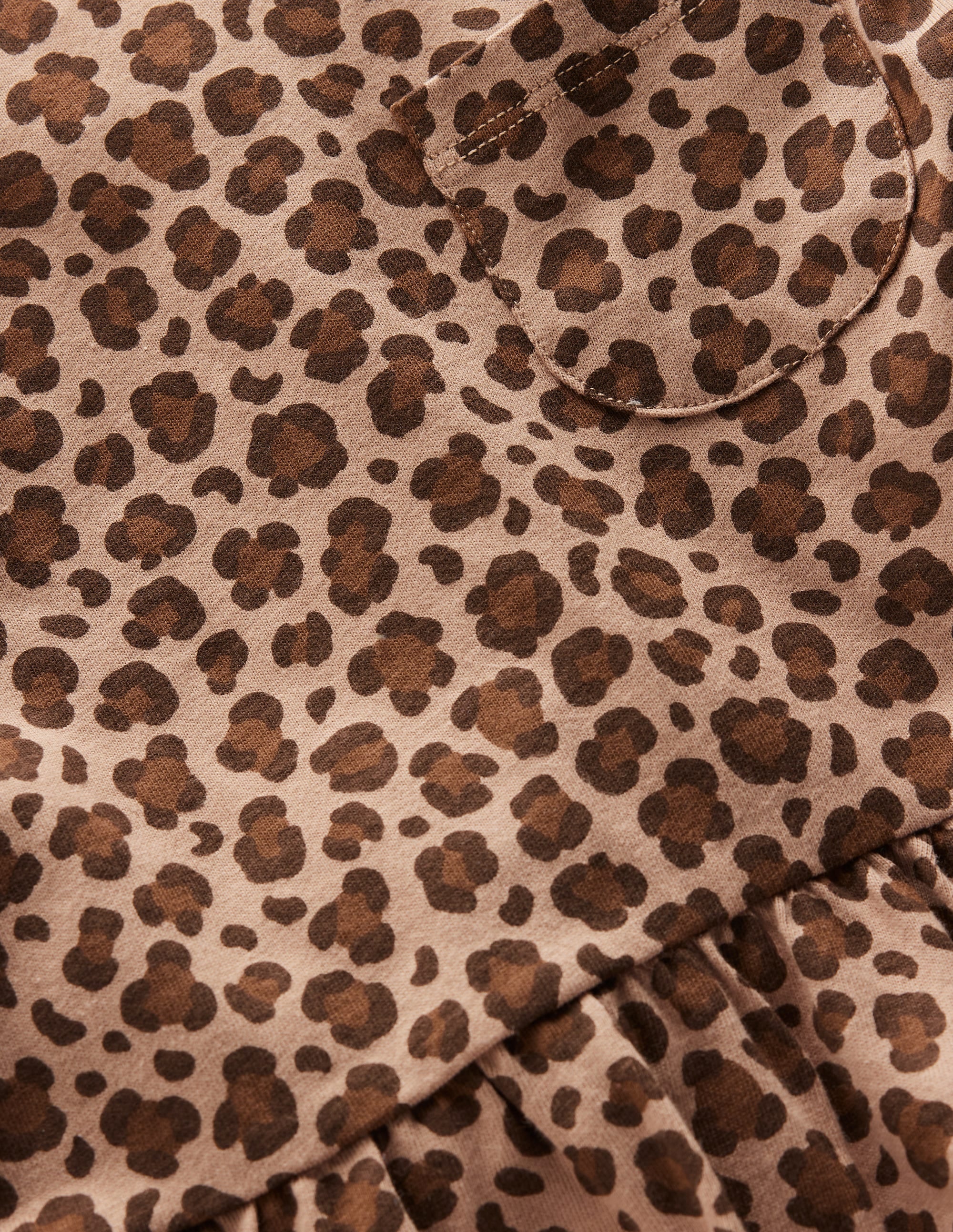 Long Sleeve Peplum Top-Brown Leopard - Image 3