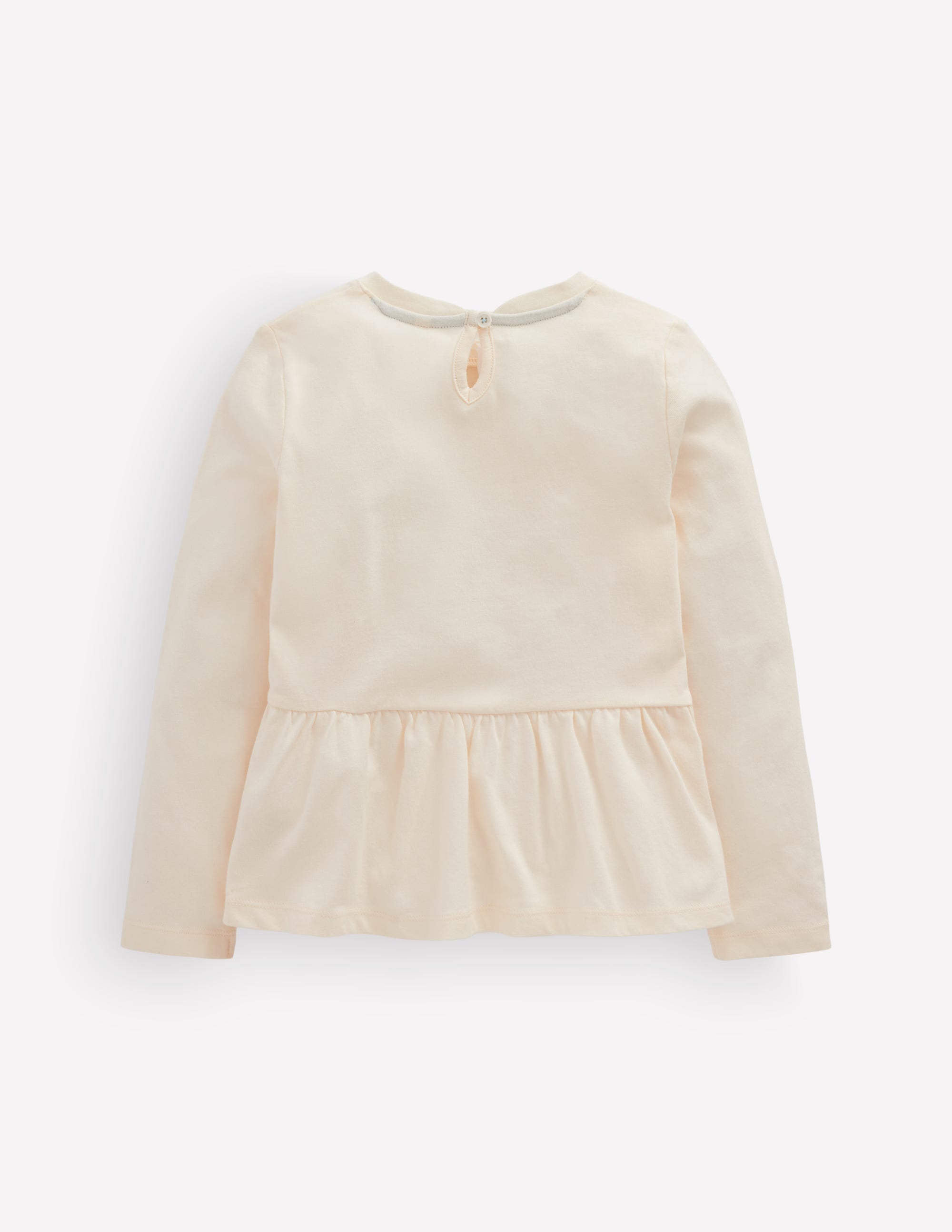 Long Sleeve Peplum Top-Soft Ivory - Image 2