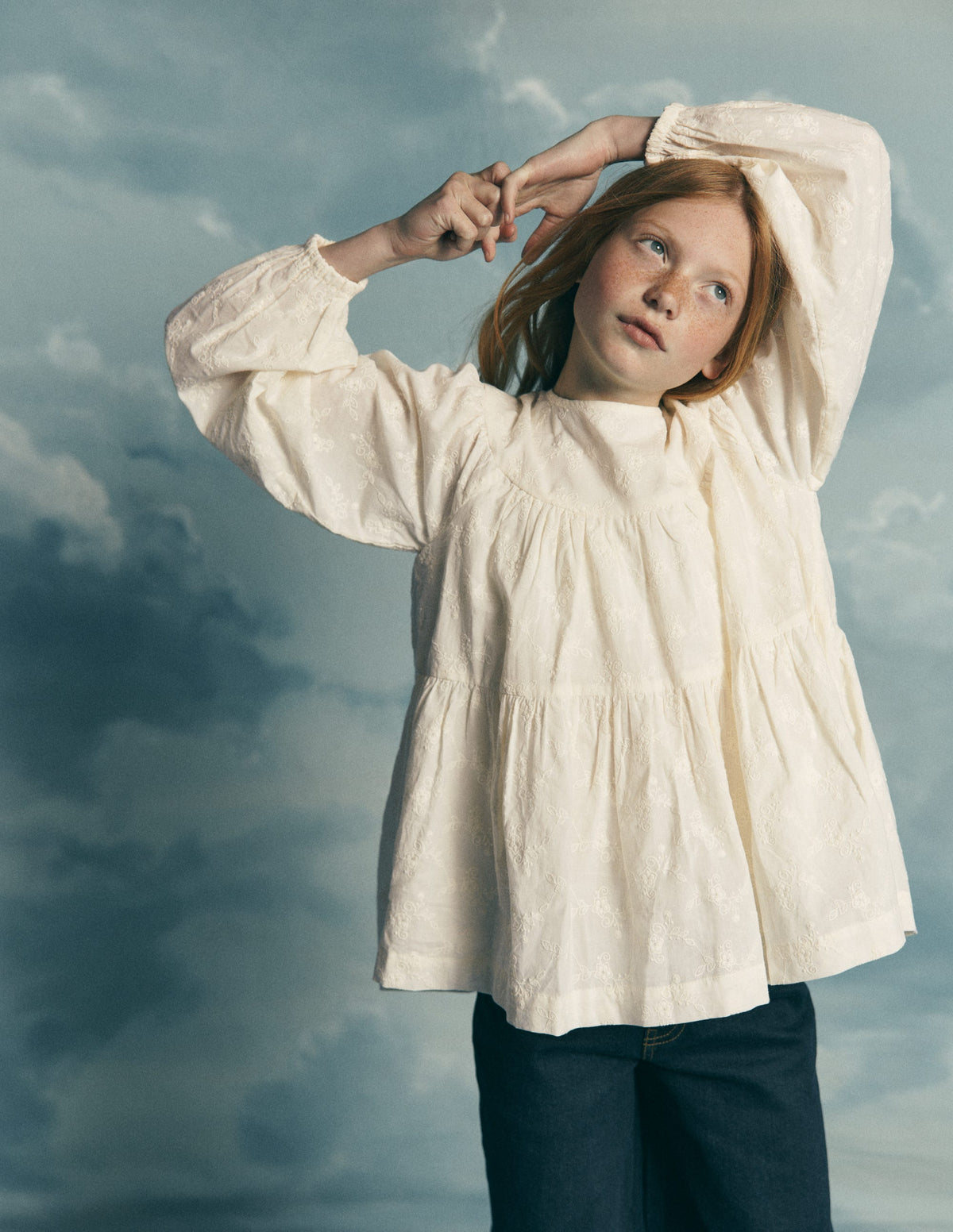 Tiered Woven Top-Soft Cream-1