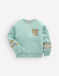 Relaxed Panel Sweatshirt-Harbor Grey Floral
