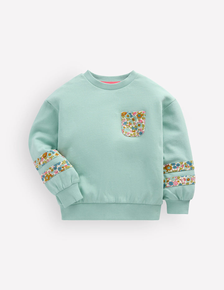 Relaxed Panel Sweatshirt-Harbor Grey Floral