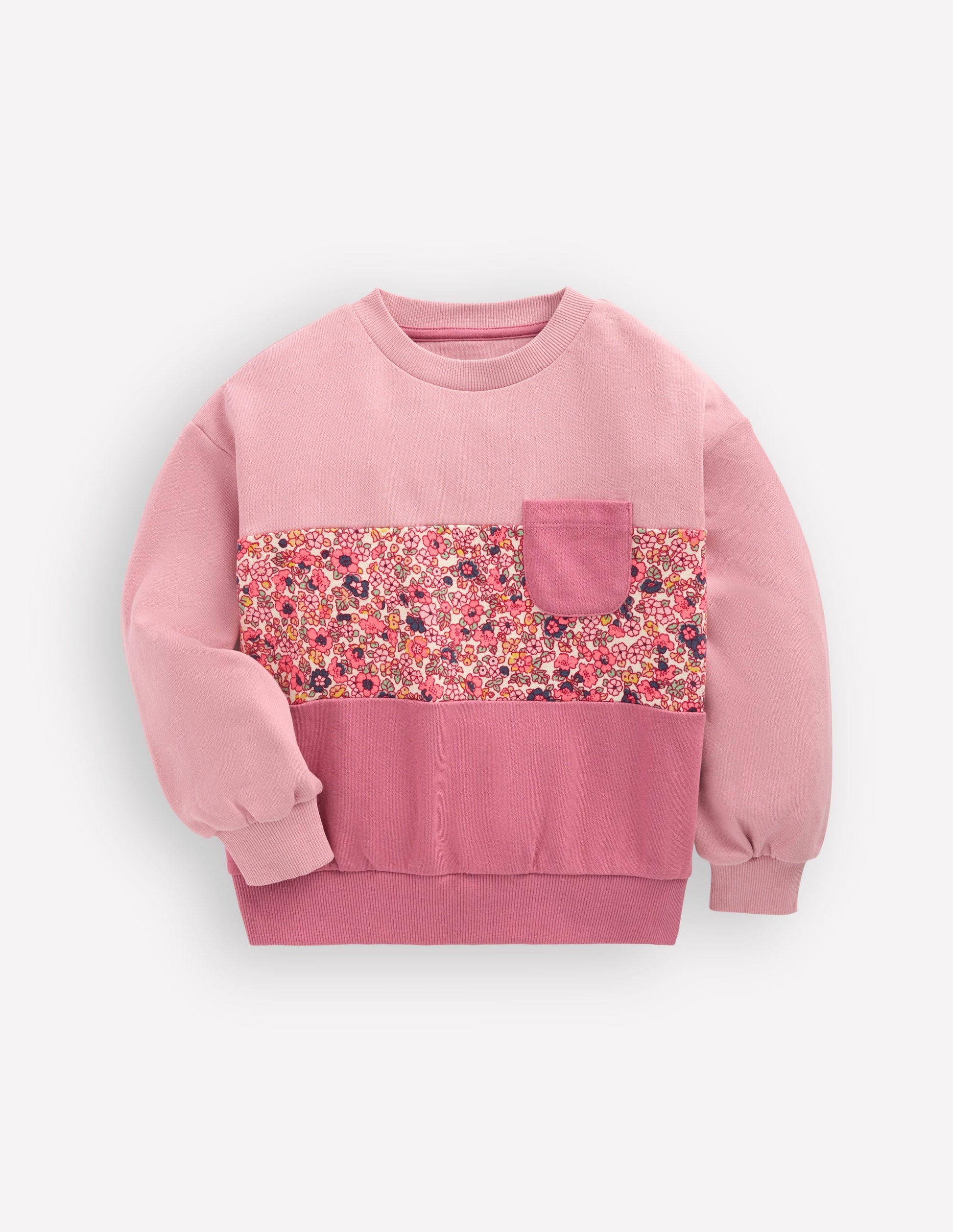 Relaxed Panel Sweatshirt-Formica Pink Floral-1