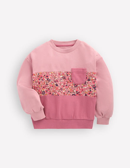 Relaxed Panel Sweatshirt-Formica Pink Floral