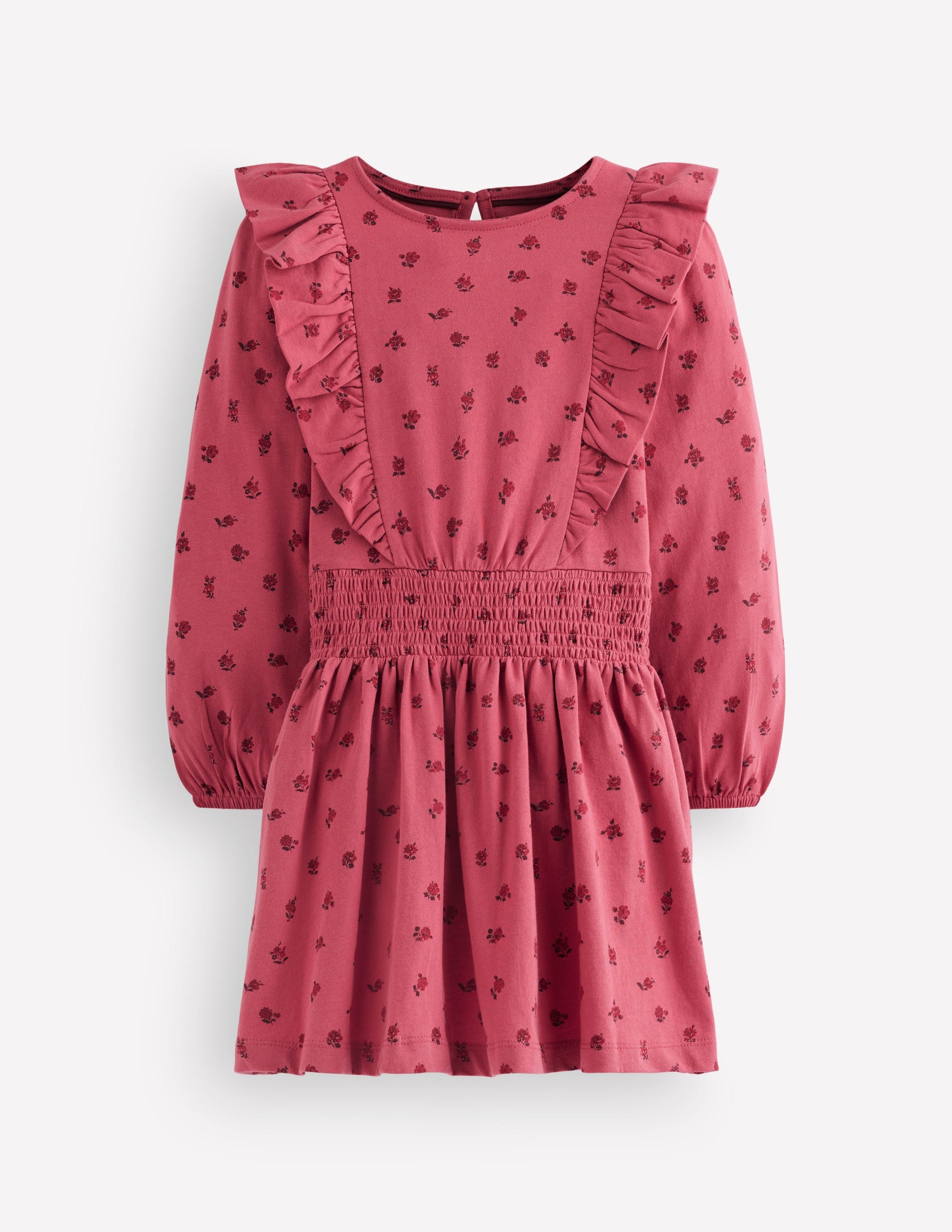 Suki Shirred Jersey Dress-Pink Bud Floral-1