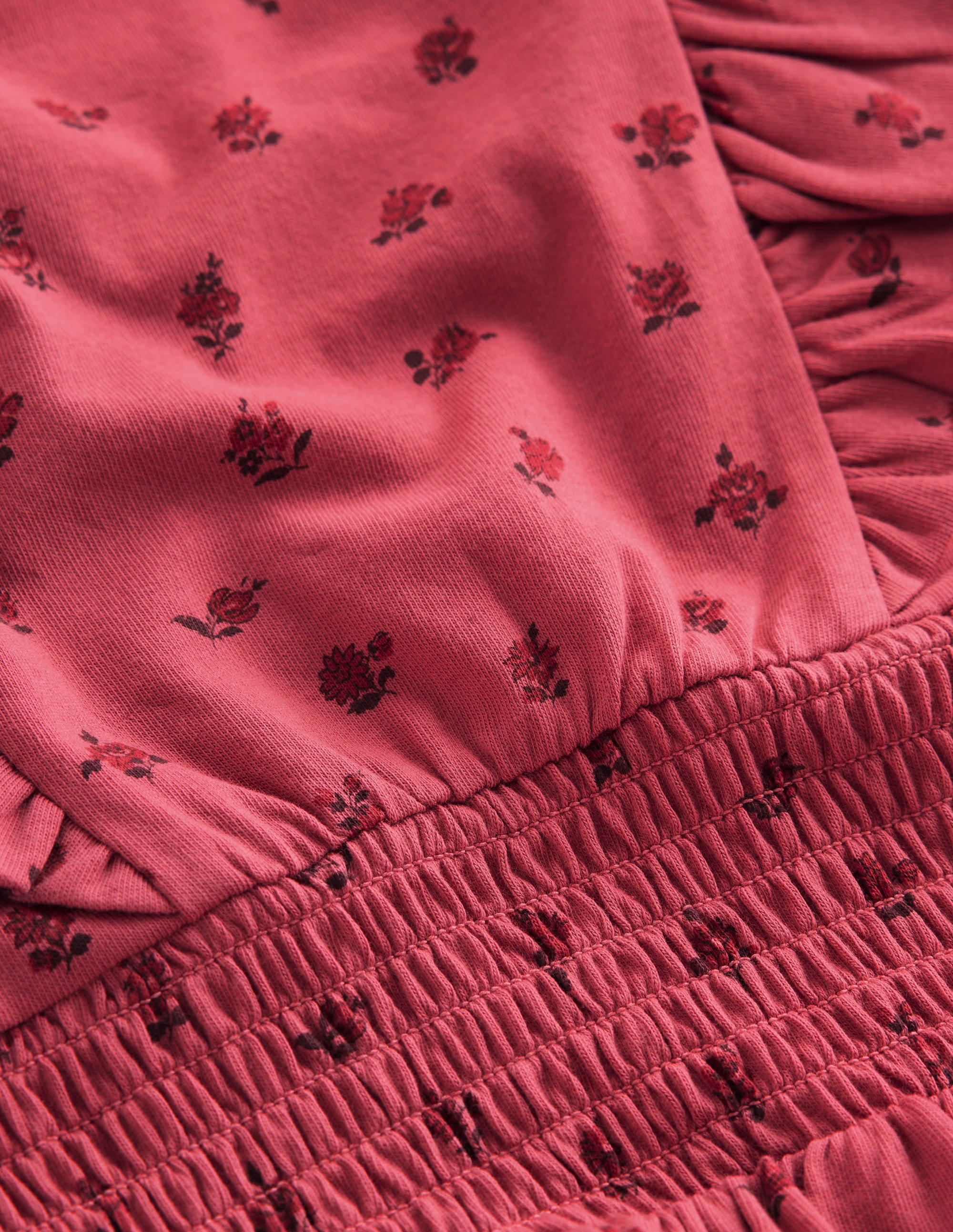 Suki Shirred Jersey Dress-Pink Bud Floral - Image 3
