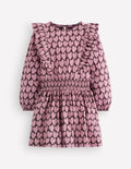 Suki Shirred Jersey Dress-Purple Hearts