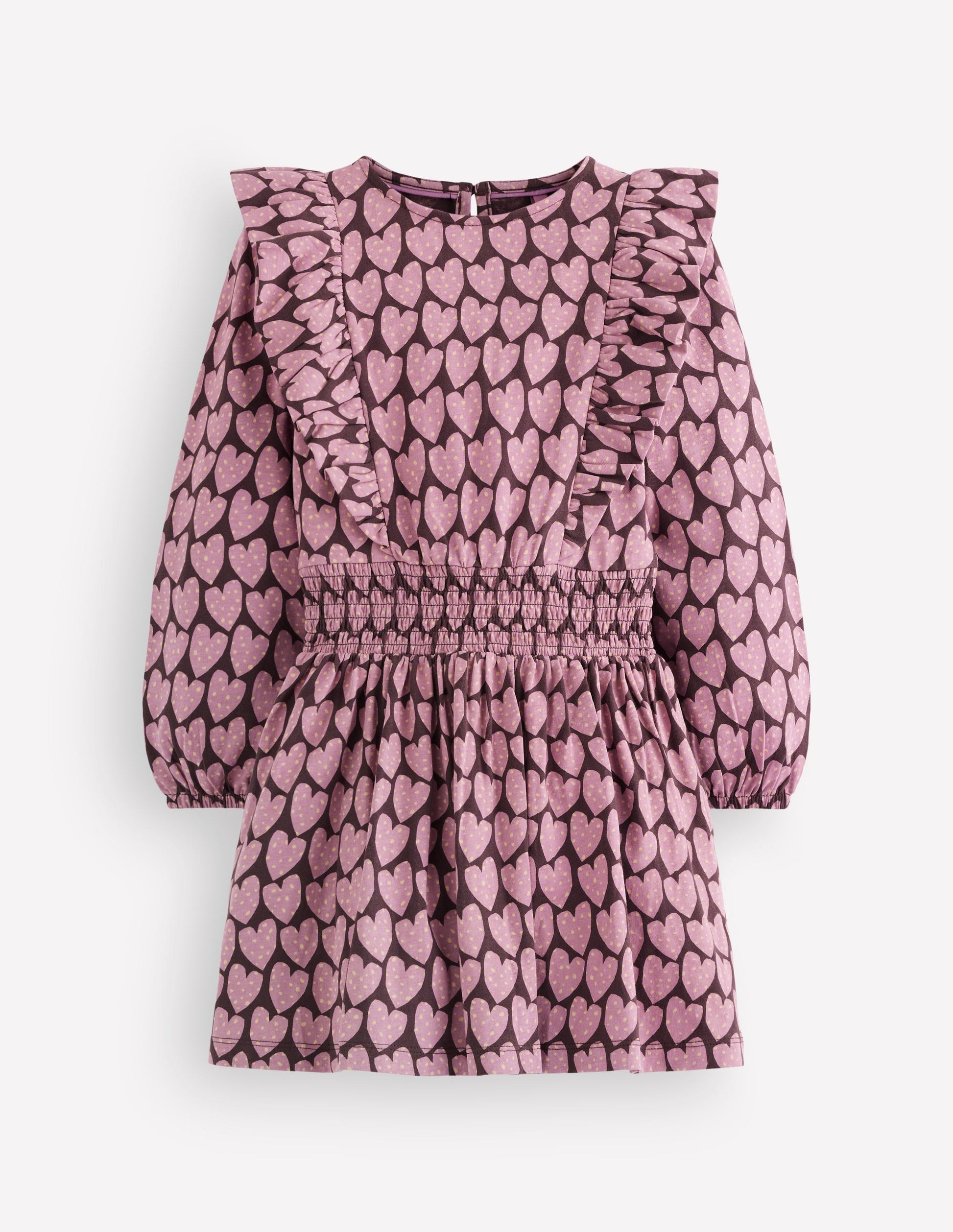Suki Shirred Jersey Dress-Purple Hearts-1