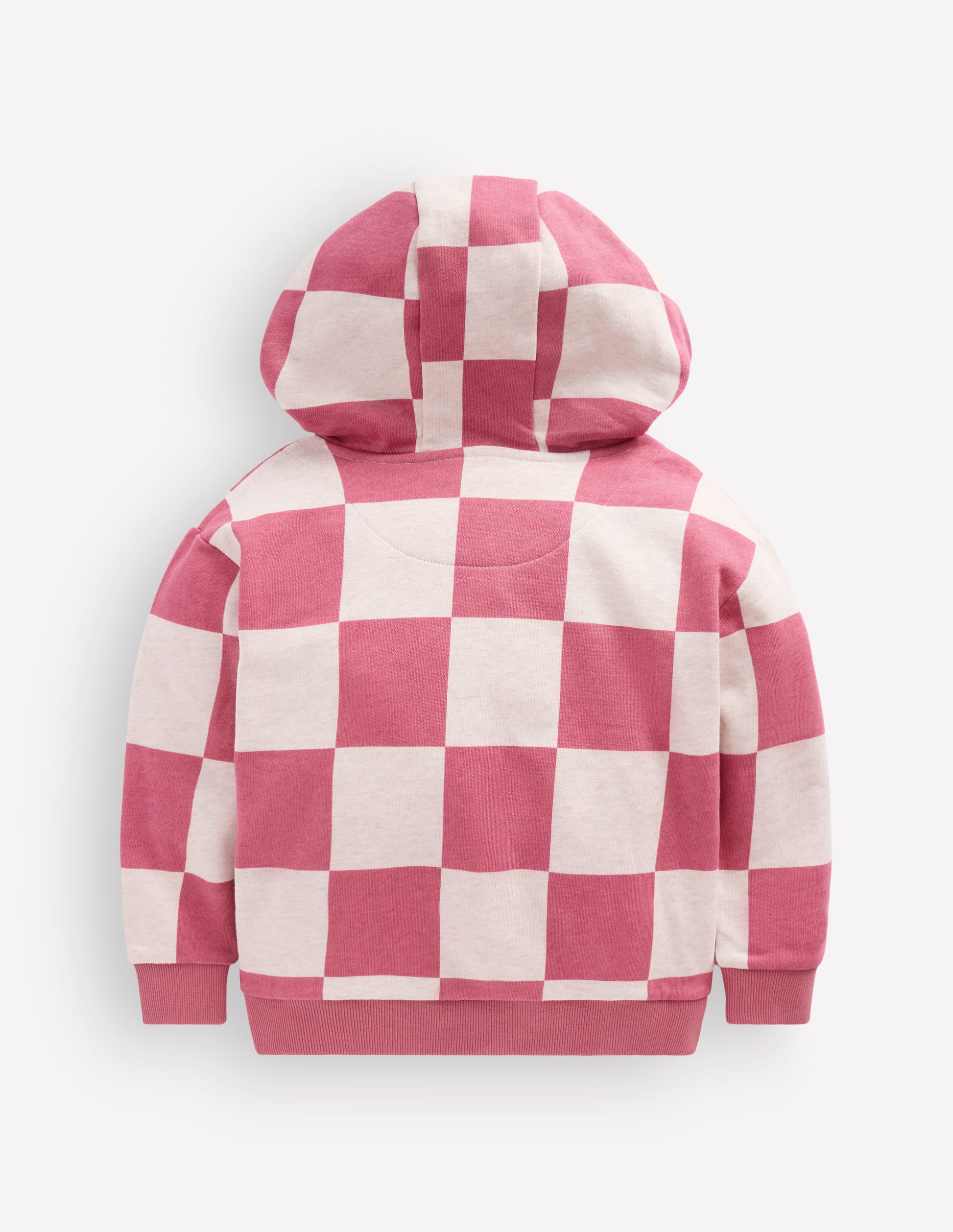 Fun Print Hoodie-Pink Checkerboard-2