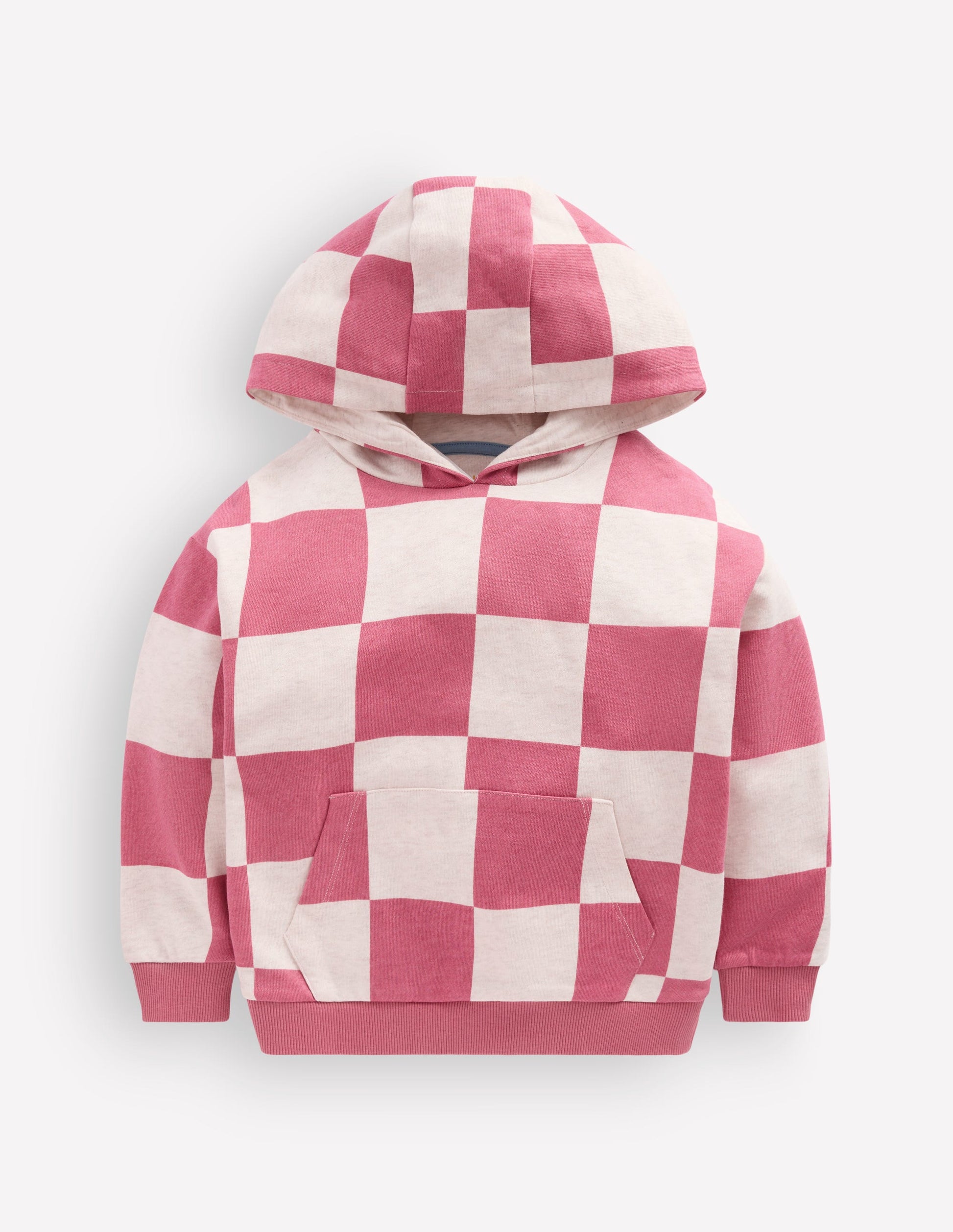 Fun Print Hoodie-Pink Checkerboard-1