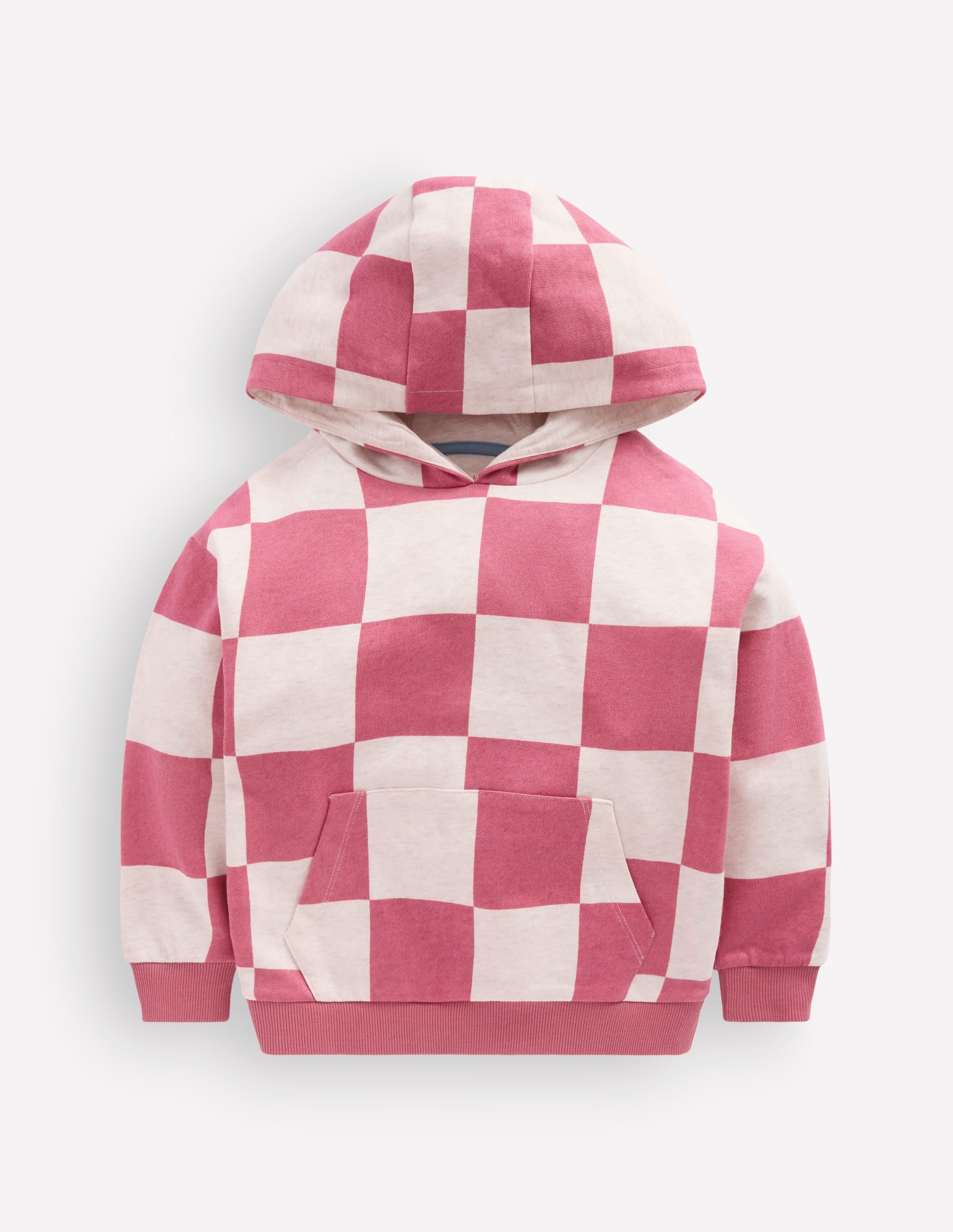 Fun Print Hoodie-Pink Checkerboard - Image 1
