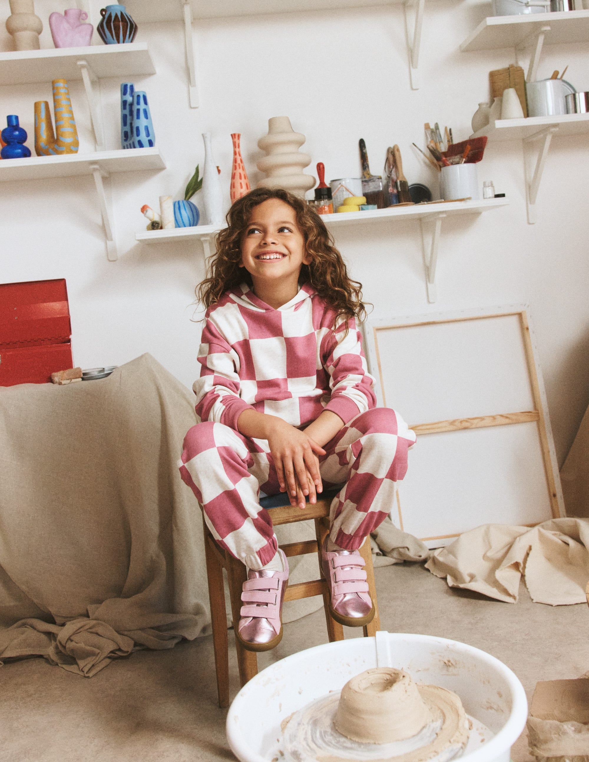 Fun Print Hoodie-Pink Checkerboard - Image 4