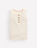 Henley Ribbed Vest-Soft Ivory