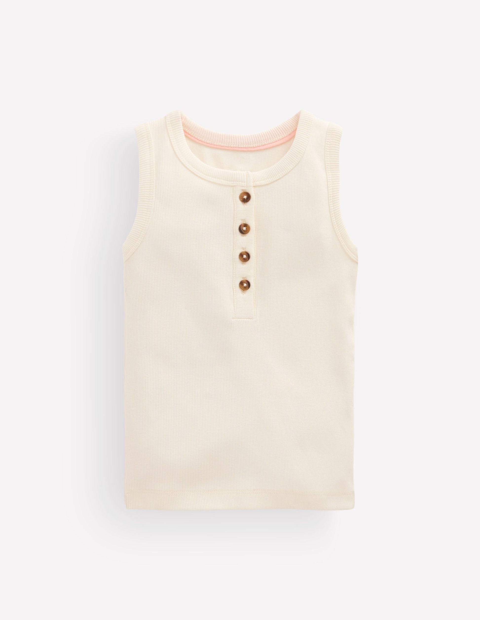 Henley Ribbed Vest-Soft Ivory-1